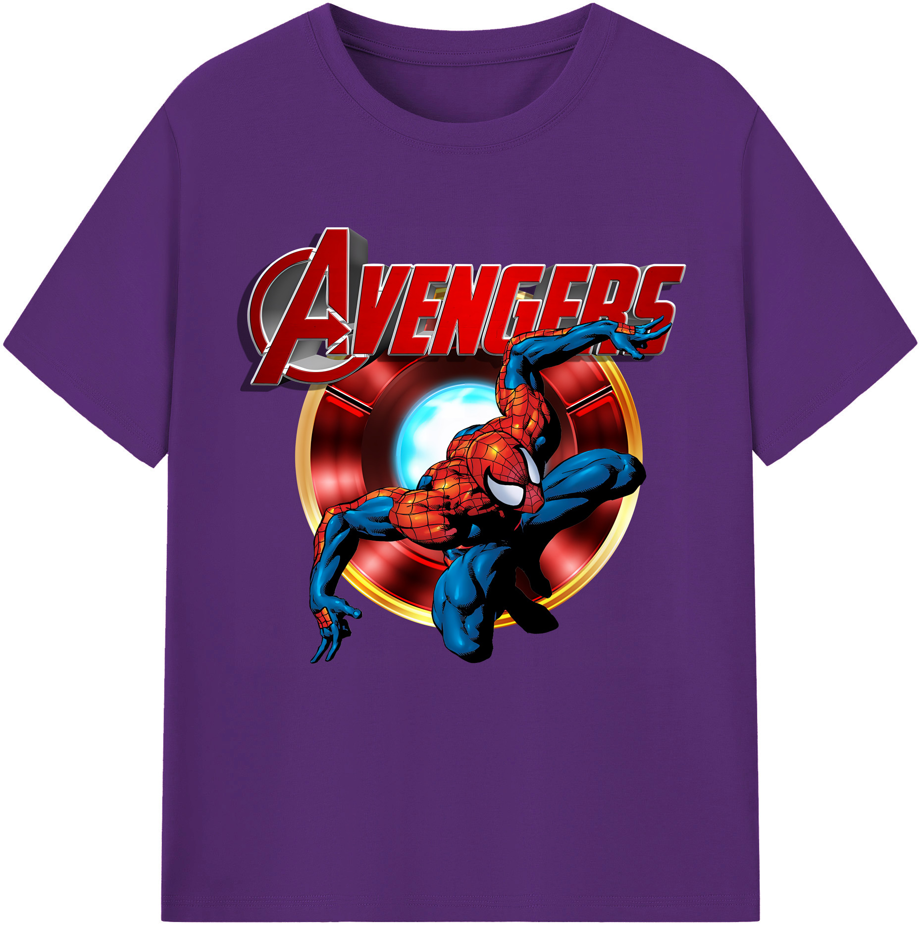 （画像用） Spider Man スパイダーマン 綿100％半袖Tシャツ（フロントプリント）