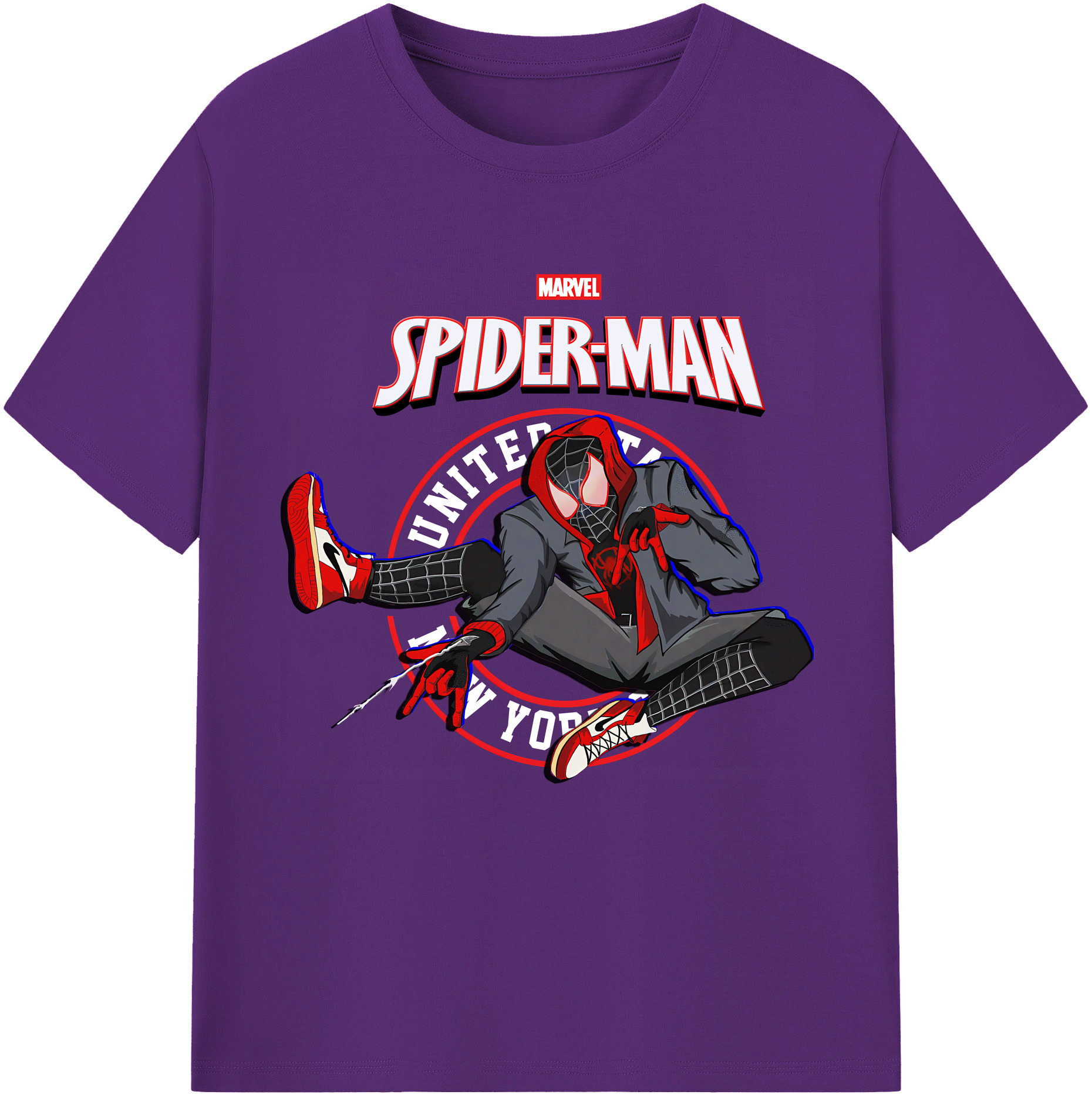（画像用） Spider Man スパイダーマン 綿100％半袖Tシャツ（フロントプリント）
