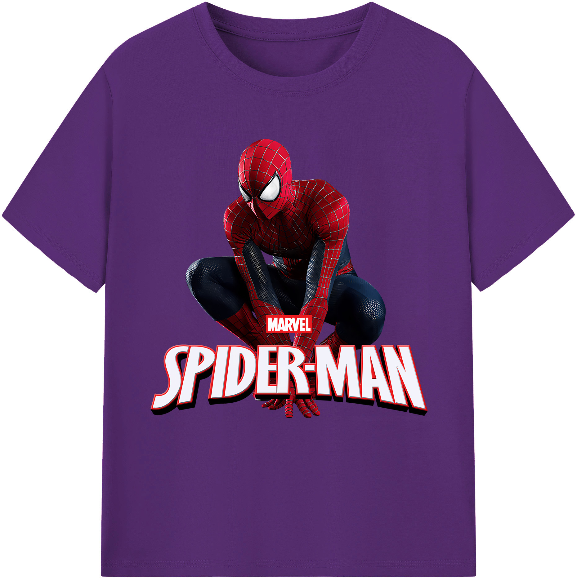 （画像用） Spider Man スパイダーマン 綿100％半袖Tシャツ（フロントプリント）