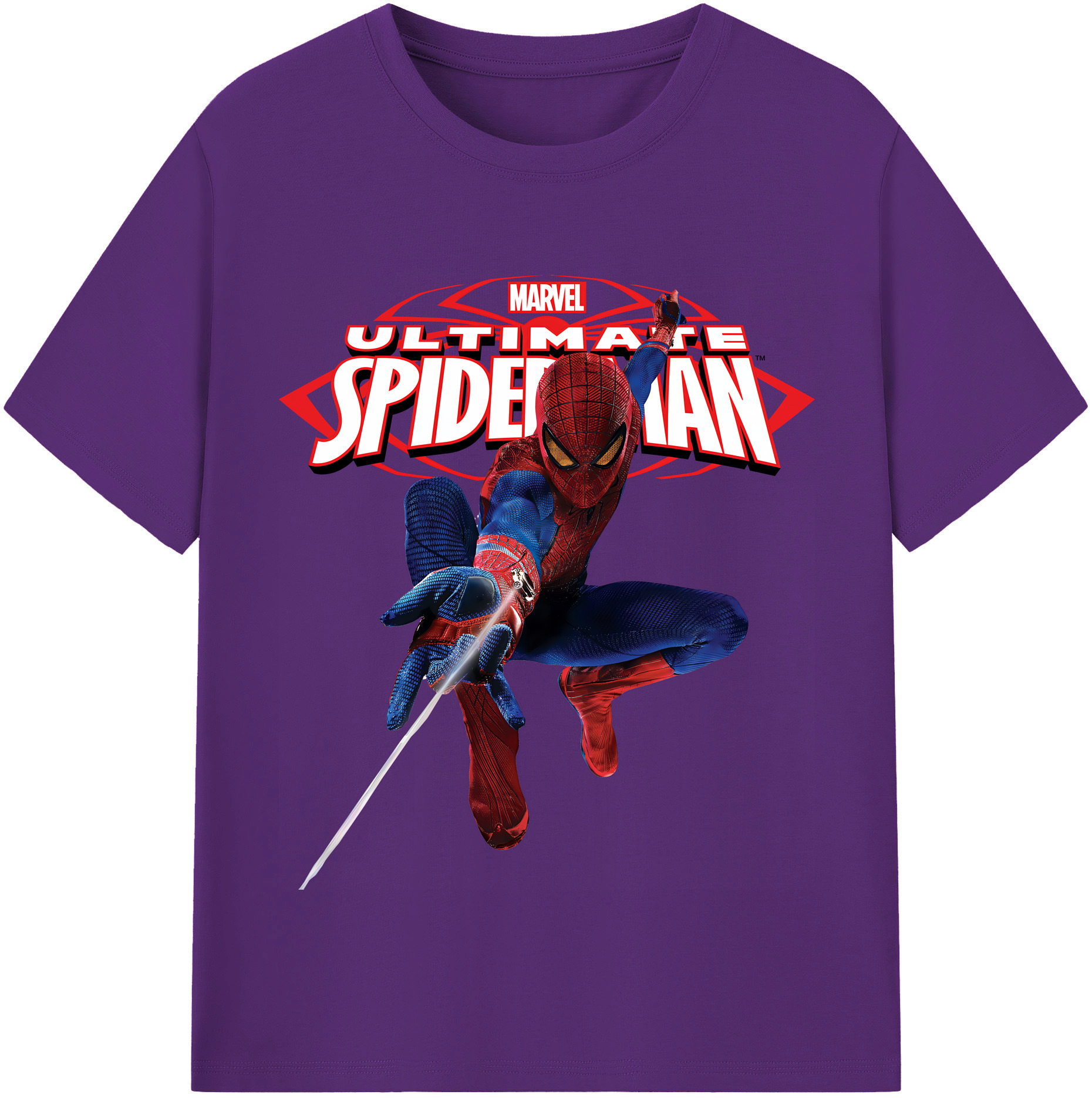 （画像用） Spider Man スパイダーマン 綿100％半袖Tシャツ（フロントプリント）