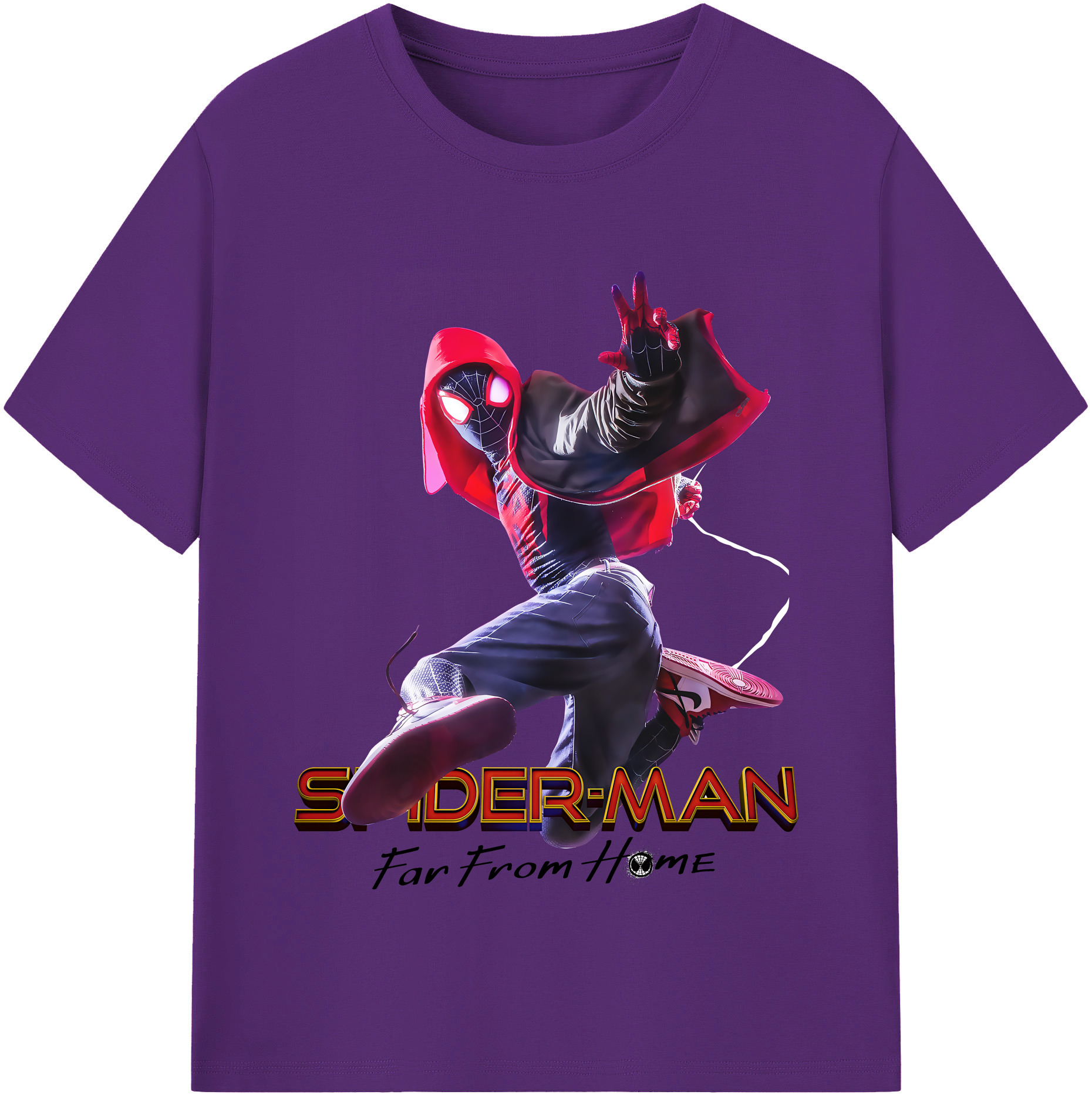 Spider Man スパイダーマン 綿100％半袖Tシャツ（フロントプリント）
