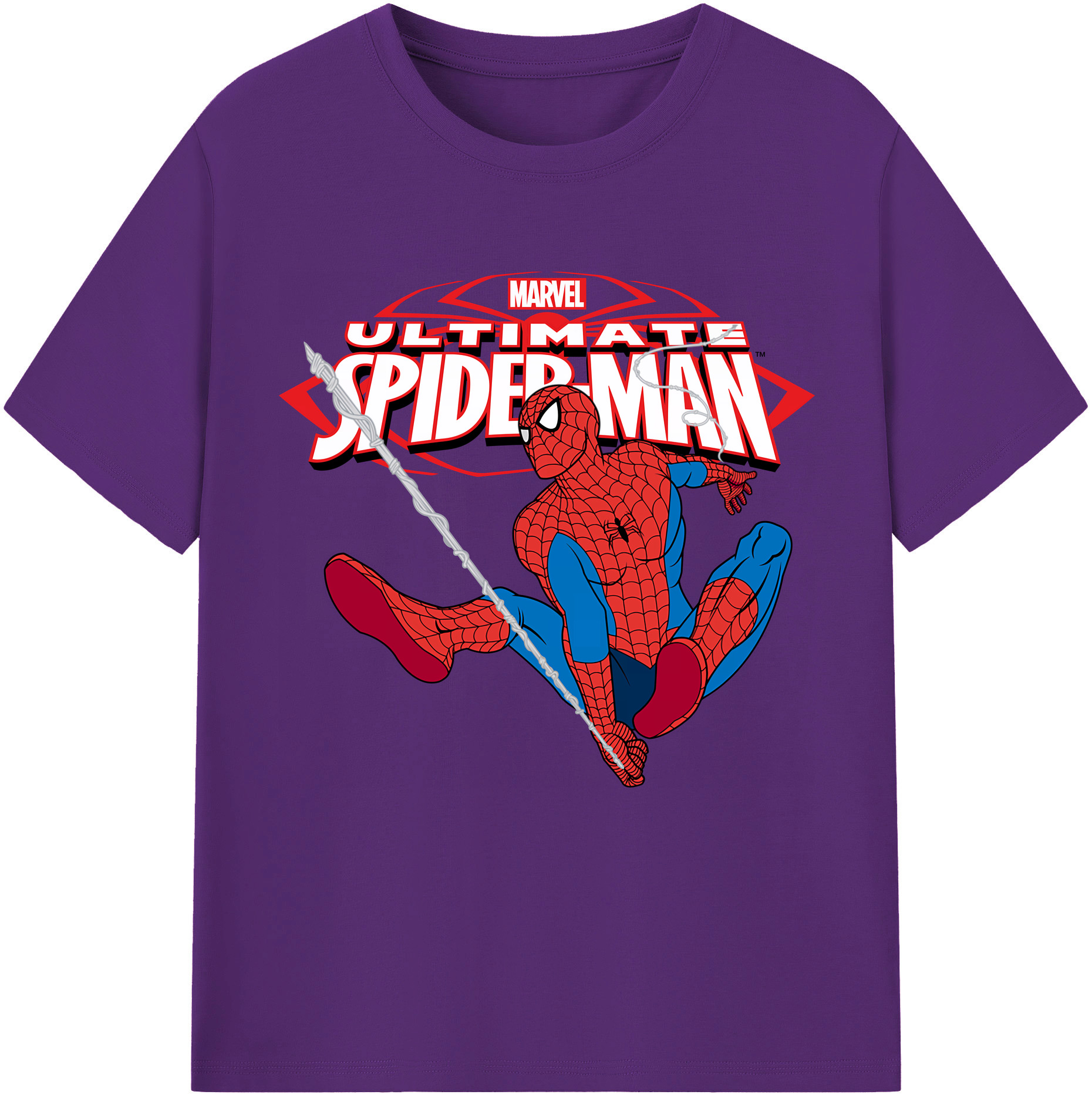 （画像用） Spider Man スパイダーマン 綿100％半袖Tシャツ（フロントプリント）