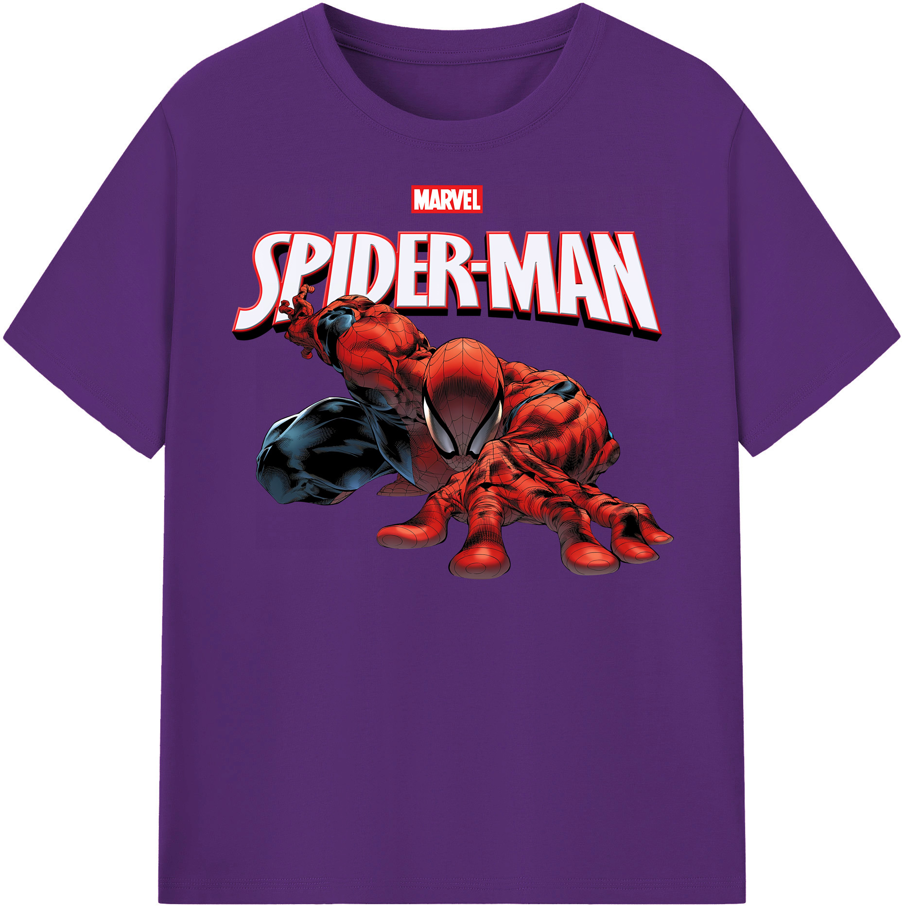（画像用） Spider Man スパイダーマン 綿100％半袖Tシャツ（フロントプリント）