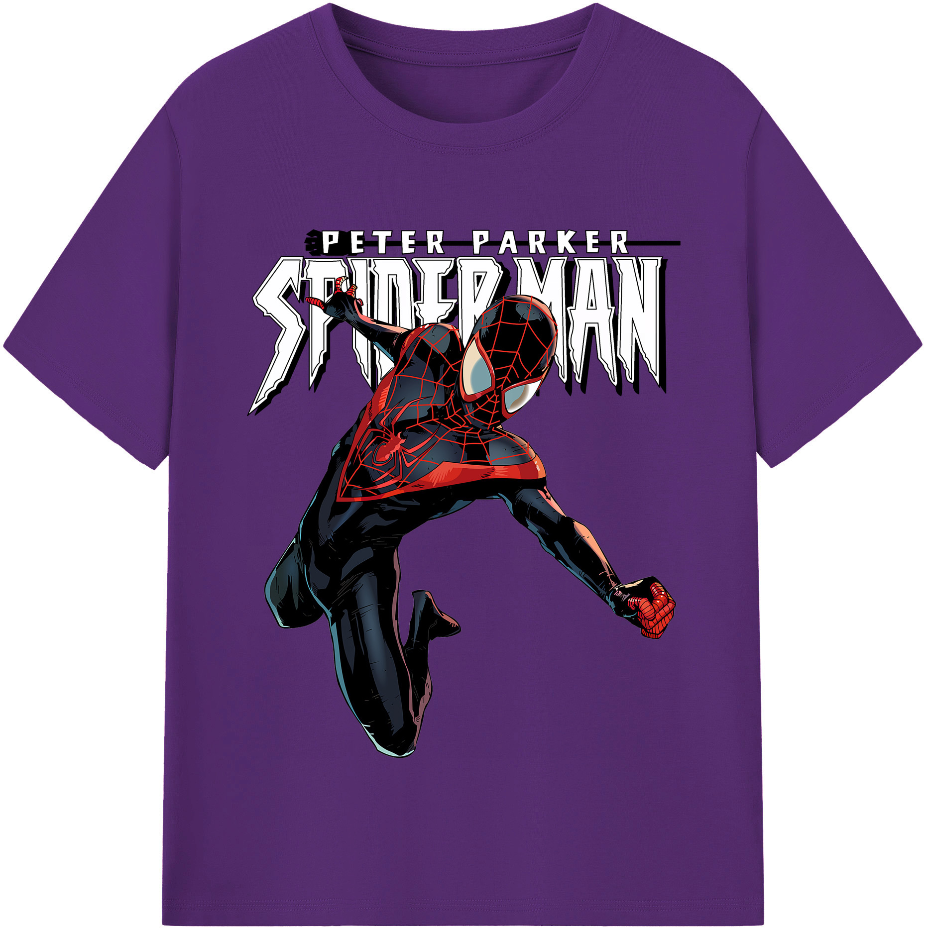（画像用） Spider Man スパイダーマン 綿100％半袖Tシャツ（フロントプリント）