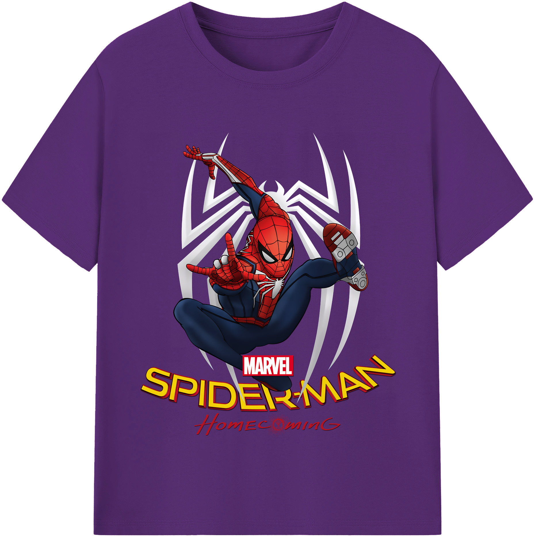 （画像用） Spider Man スパイダーマン 綿100％半袖Tシャツ（フロントプリント）