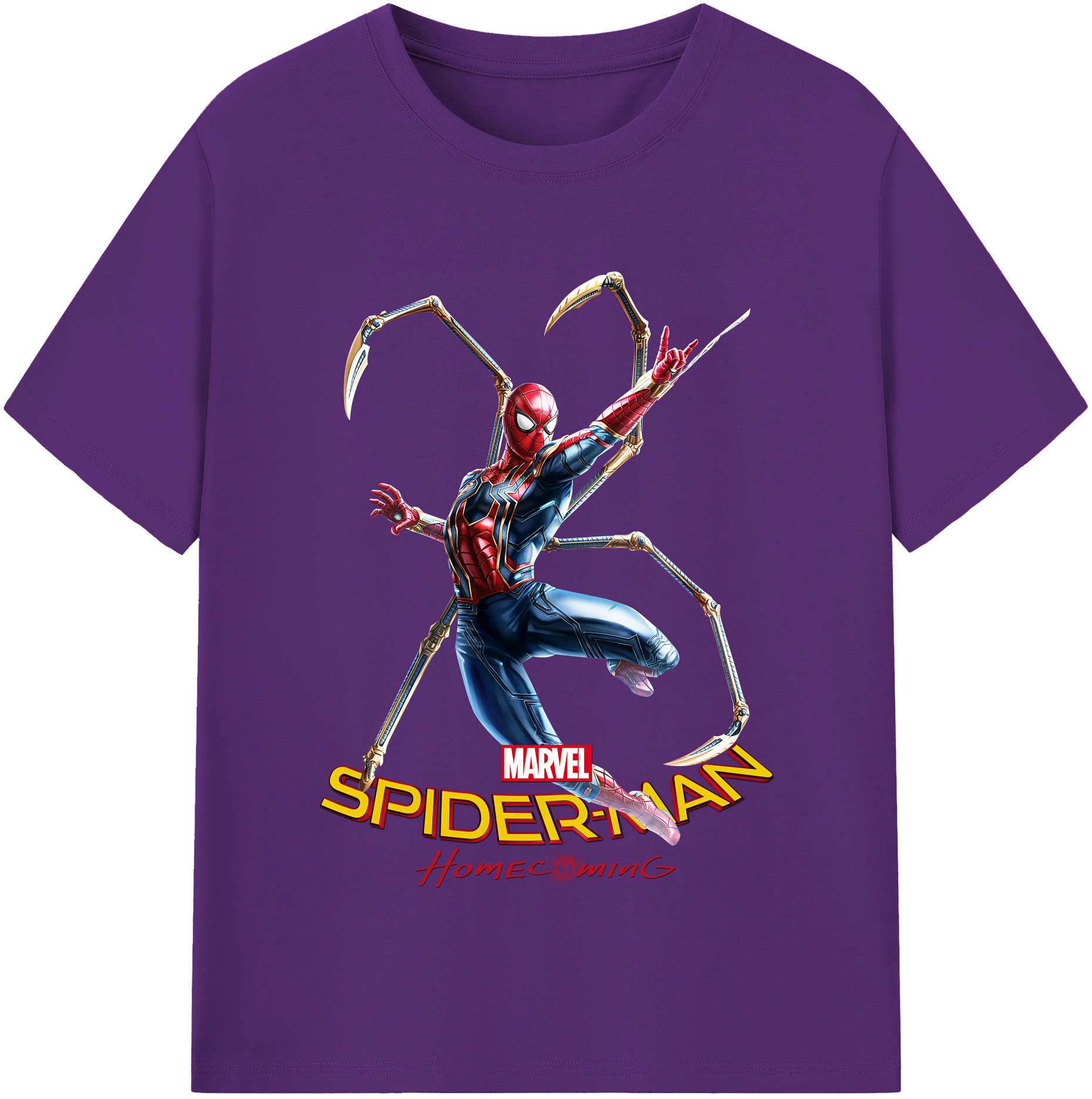 （画像用） Spider Man スパイダーマン 綿100％半袖Tシャツ（フロントプリント）