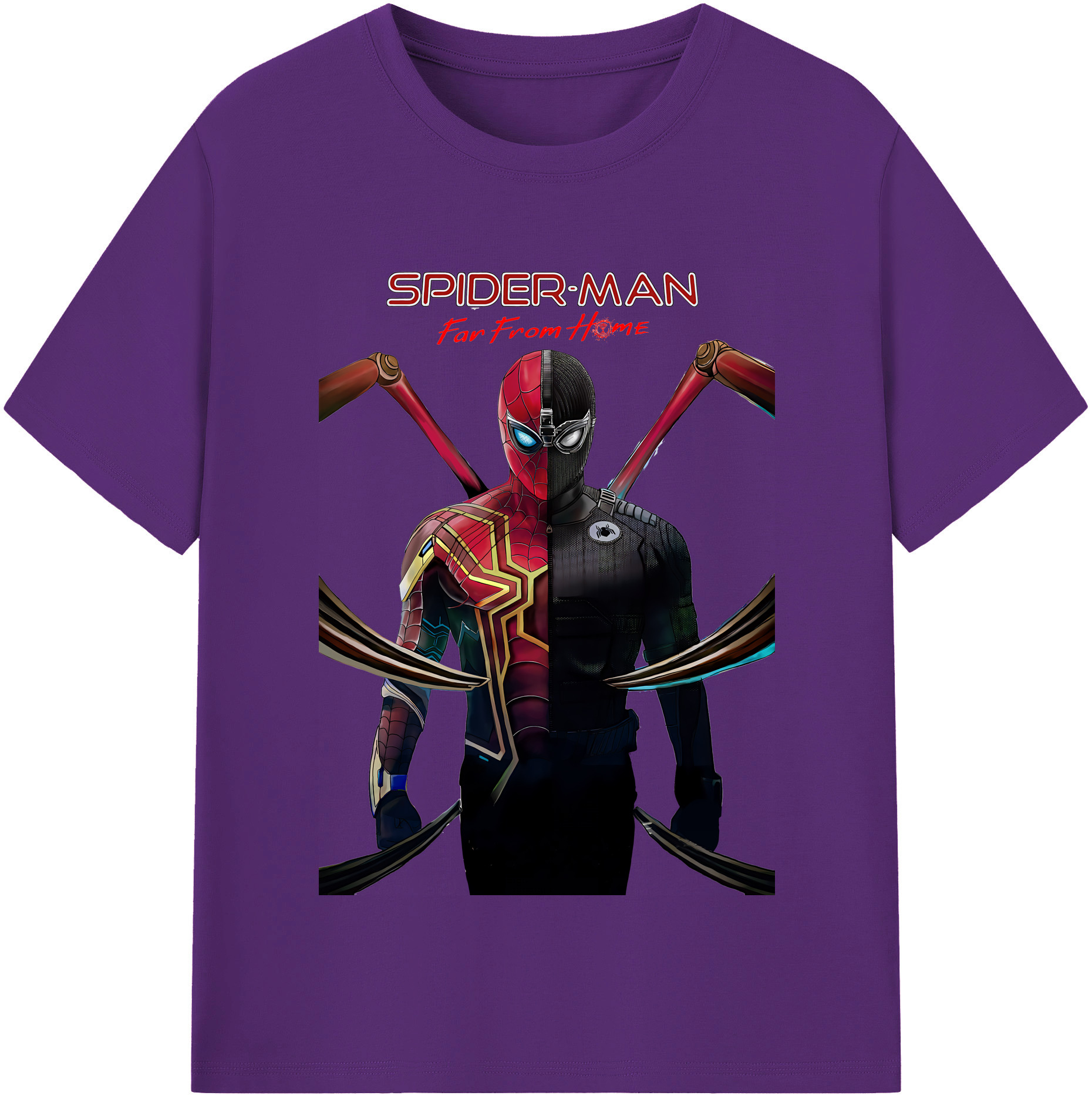 Spider Man スパイダーマン 綿100％半袖Tシャツ（フロントプリント）