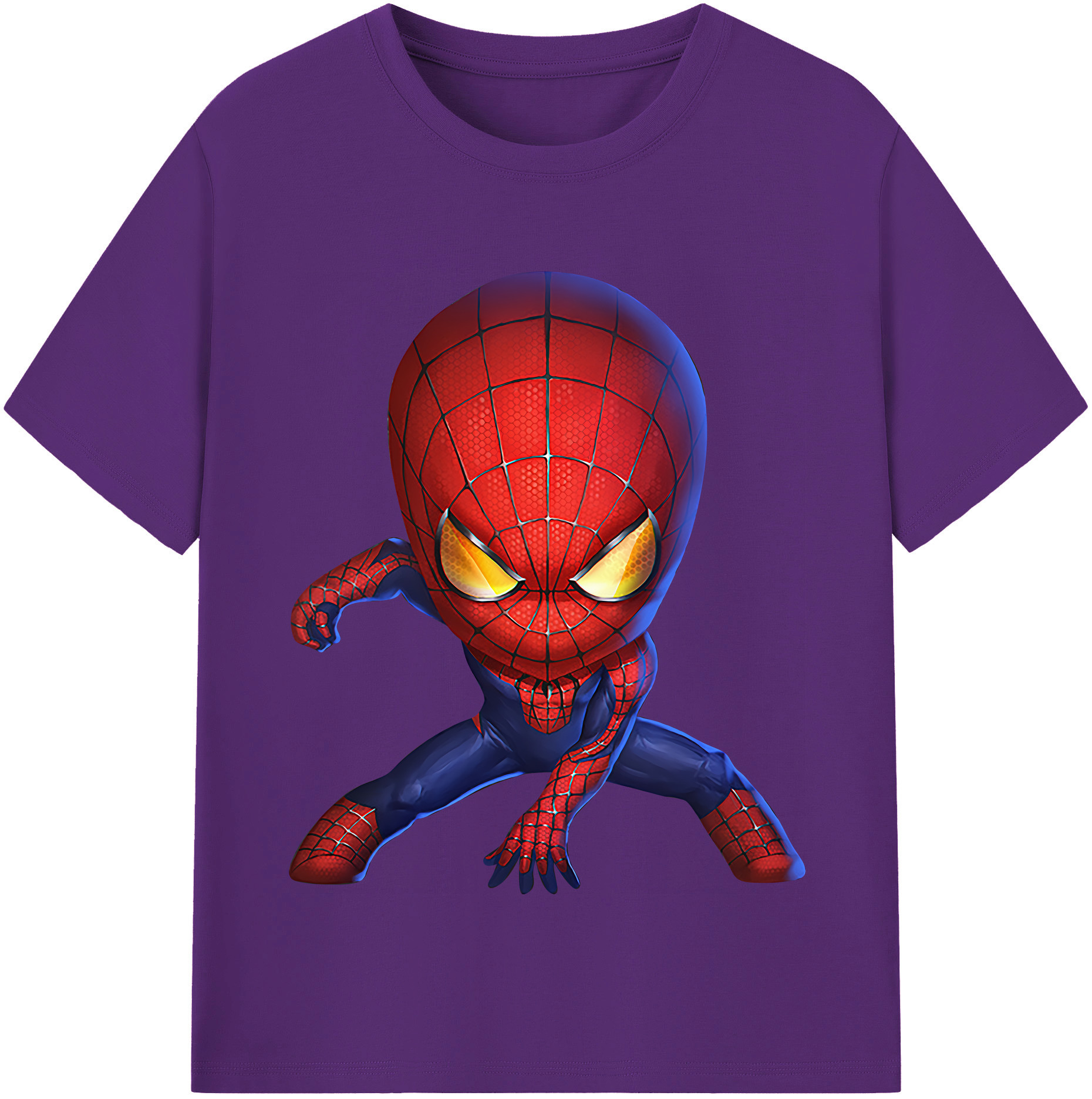 （画像用） Spider Man スパイダーマン 綿100％半袖Tシャツ（フロントプリント）