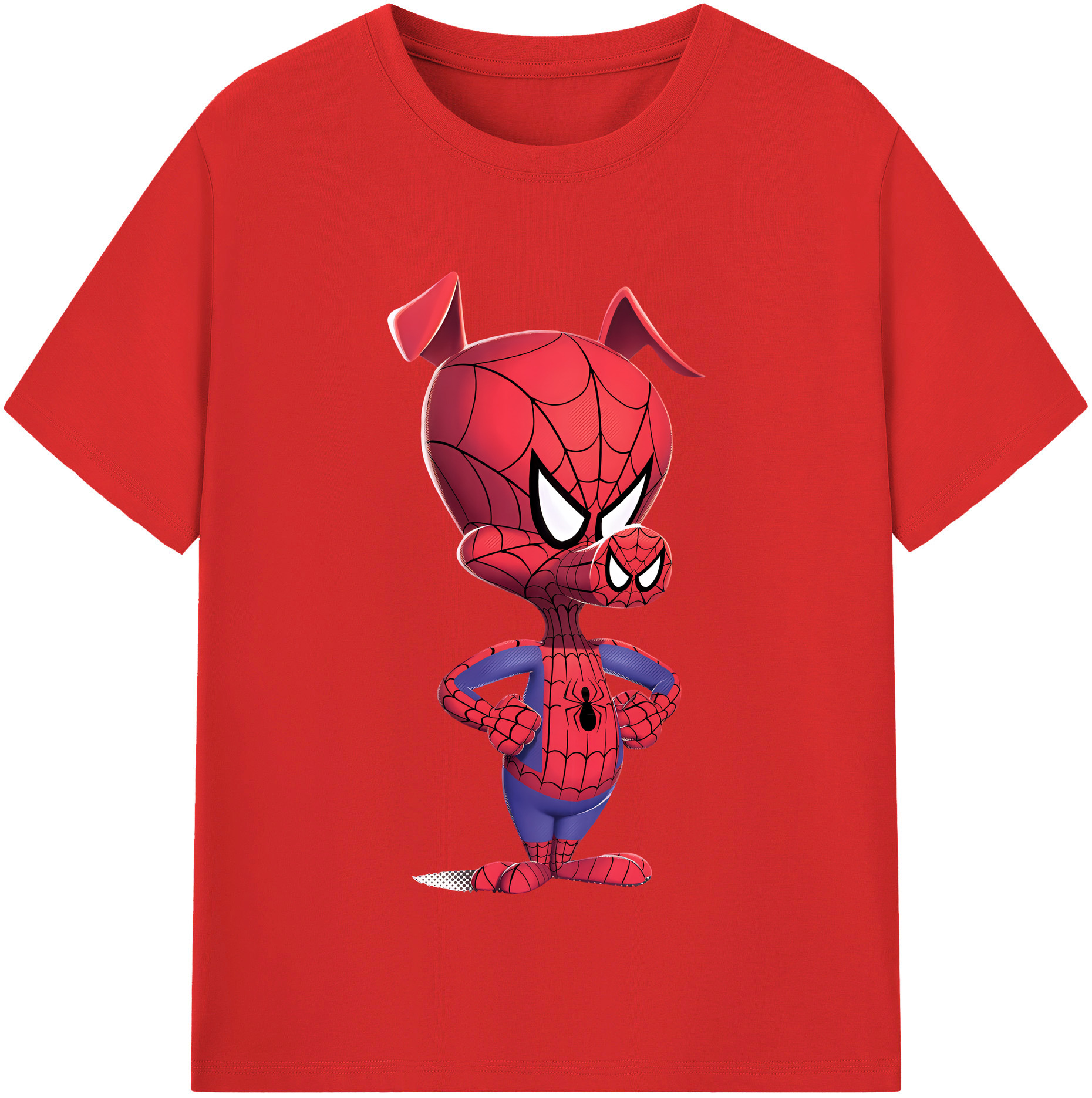 （画像用） Spider Man スパイダーマン 綿100％半袖Tシャツ（フロントプリント）