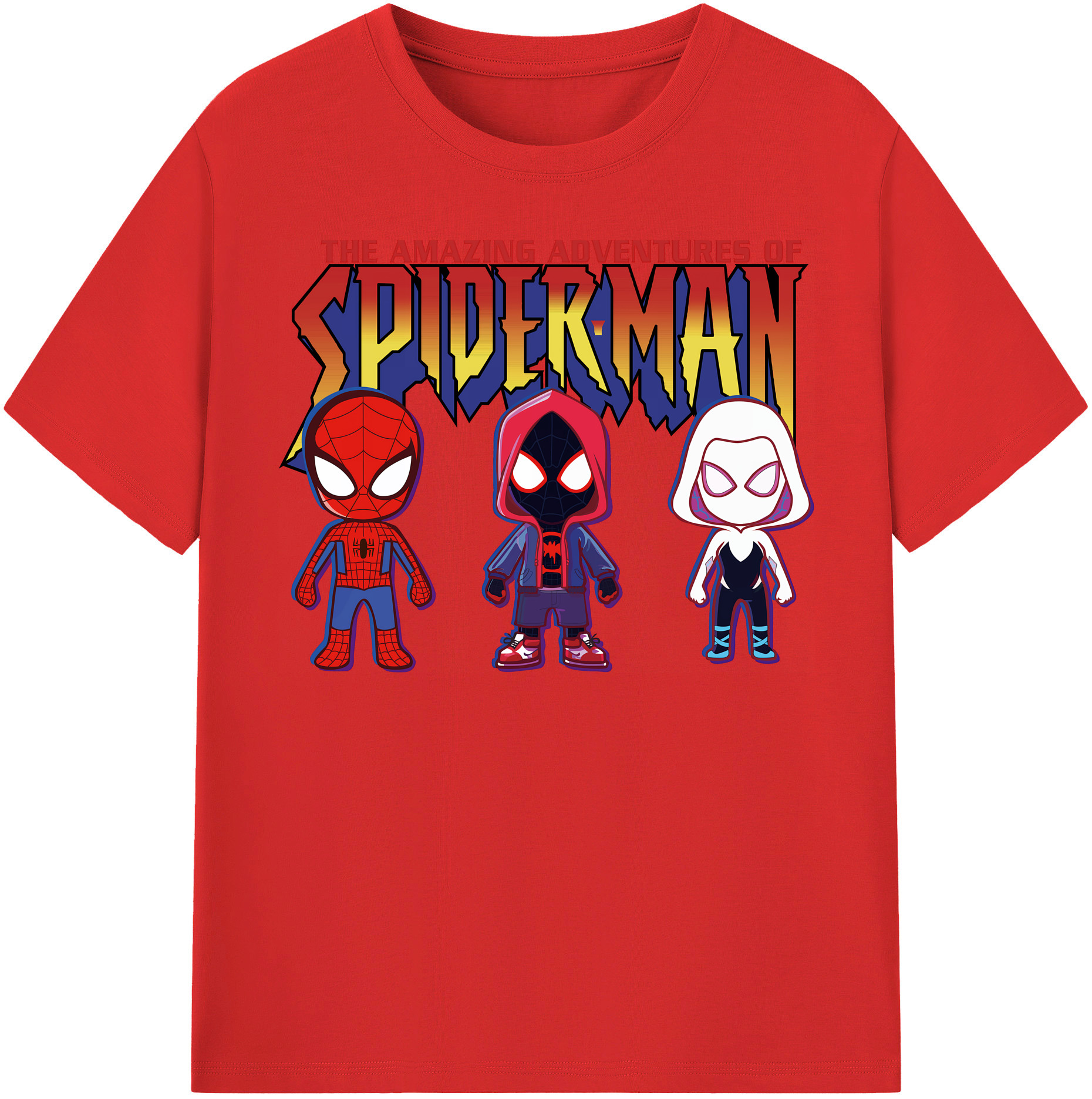 （画像用） Spider Man スパイダーマン 綿100％半袖Tシャツ（フロントプリント）