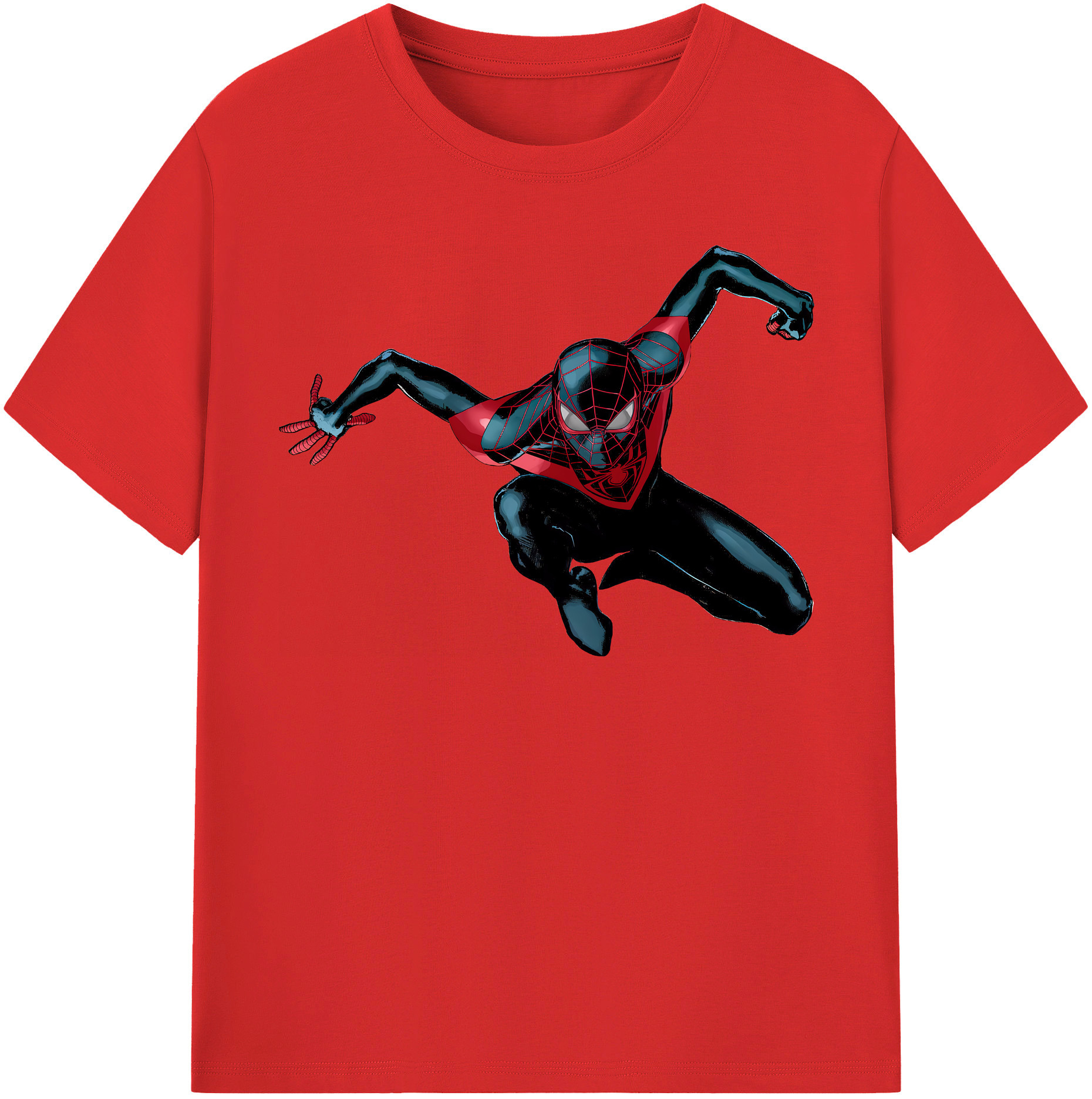 （画像用） Spider Man スパイダーマン 綿100％半袖Tシャツ（フロントプリント）