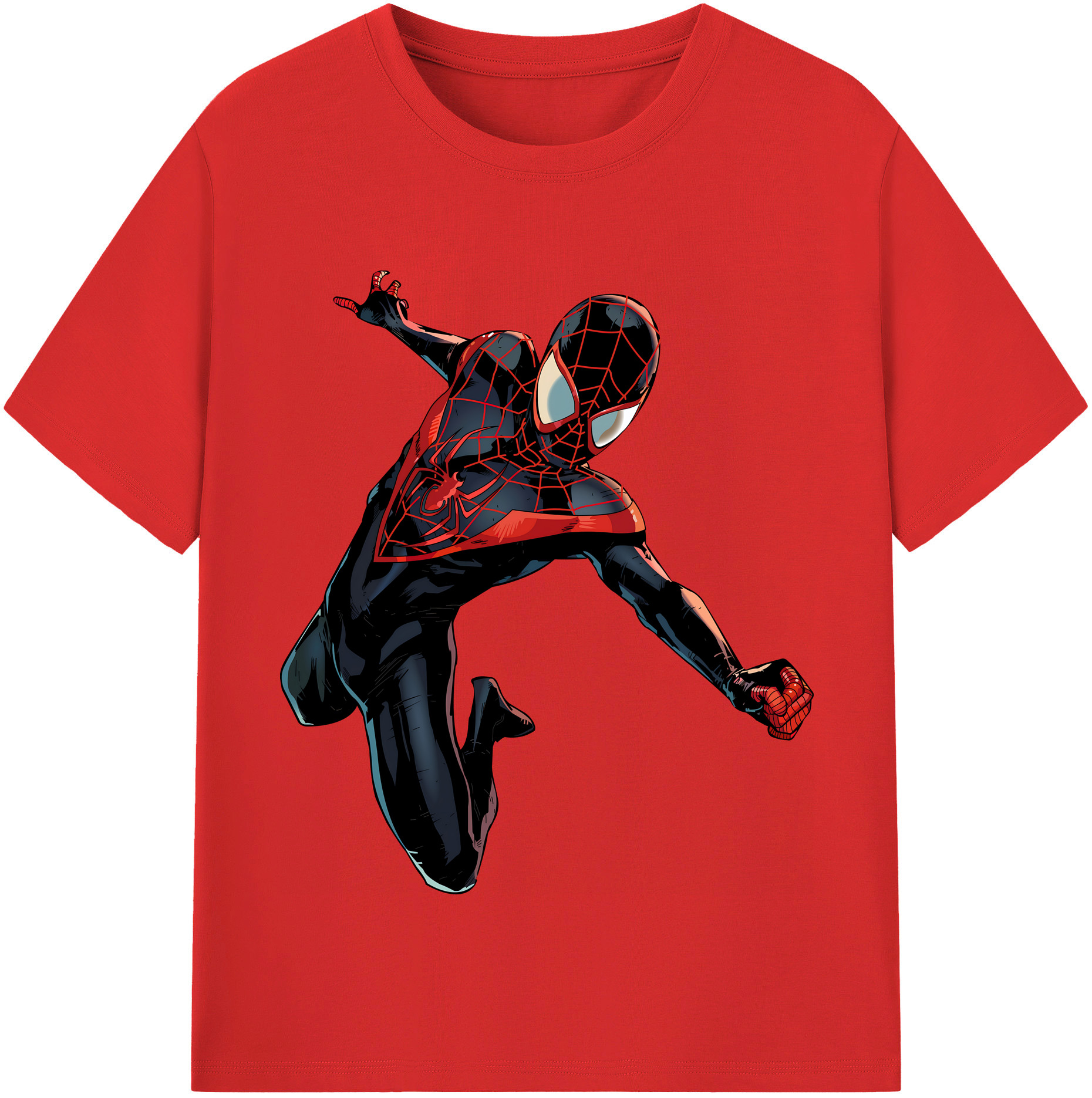 （画像用） Spider Man スパイダーマン 綿100％半袖Tシャツ（フロントプリント）