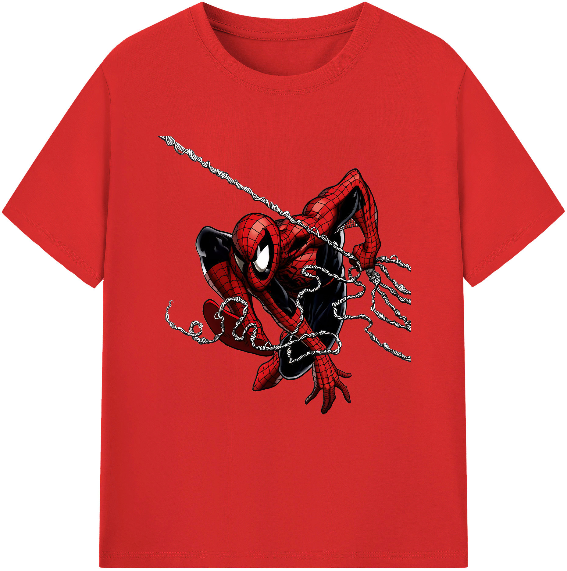 （画像用） Spider Man スパイダーマン 綿100％半袖Tシャツ（フロントプリント）