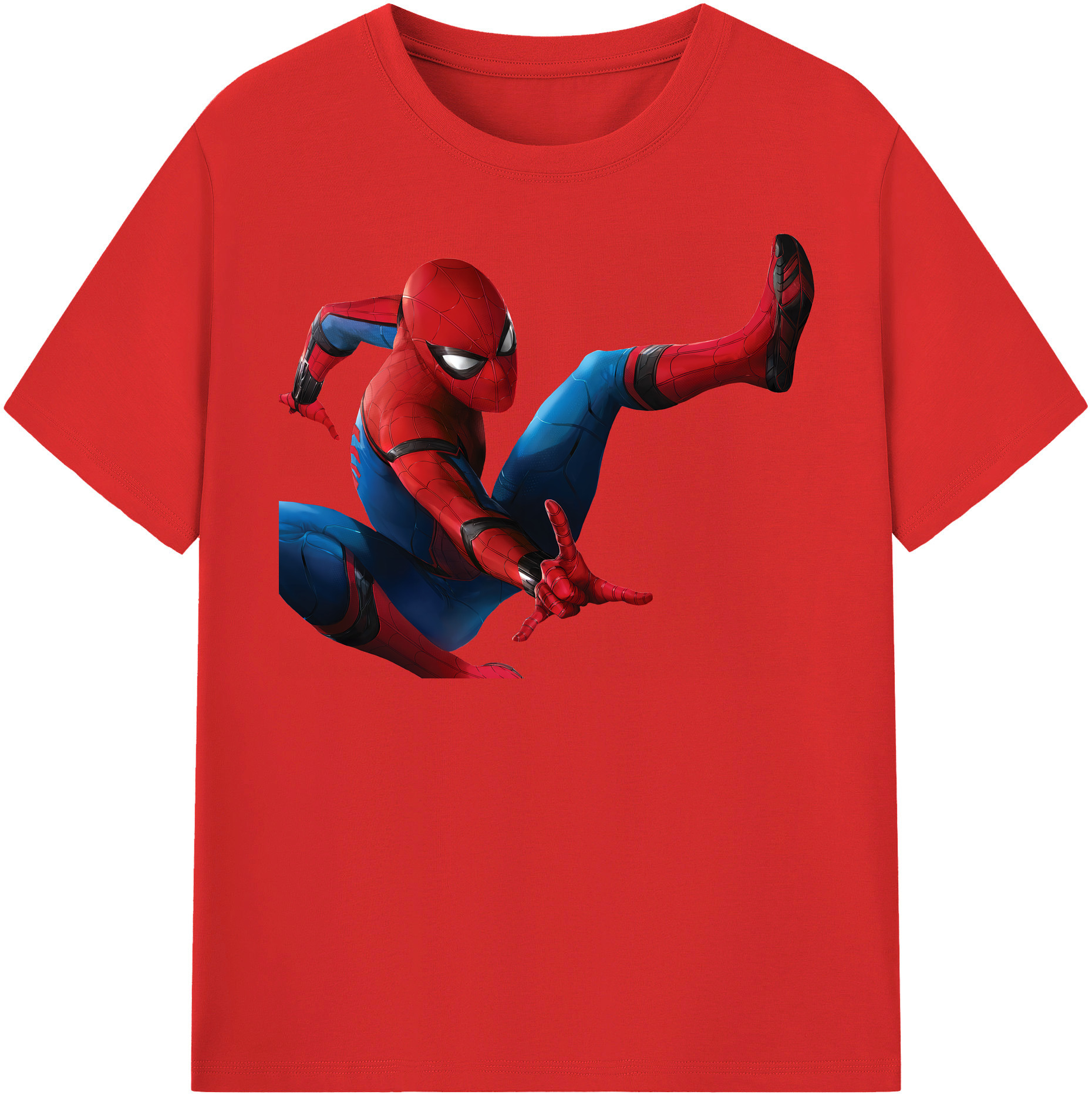 （画像用） Spider Man スパイダーマン 綿100％半袖Tシャツ（フロントプリント）