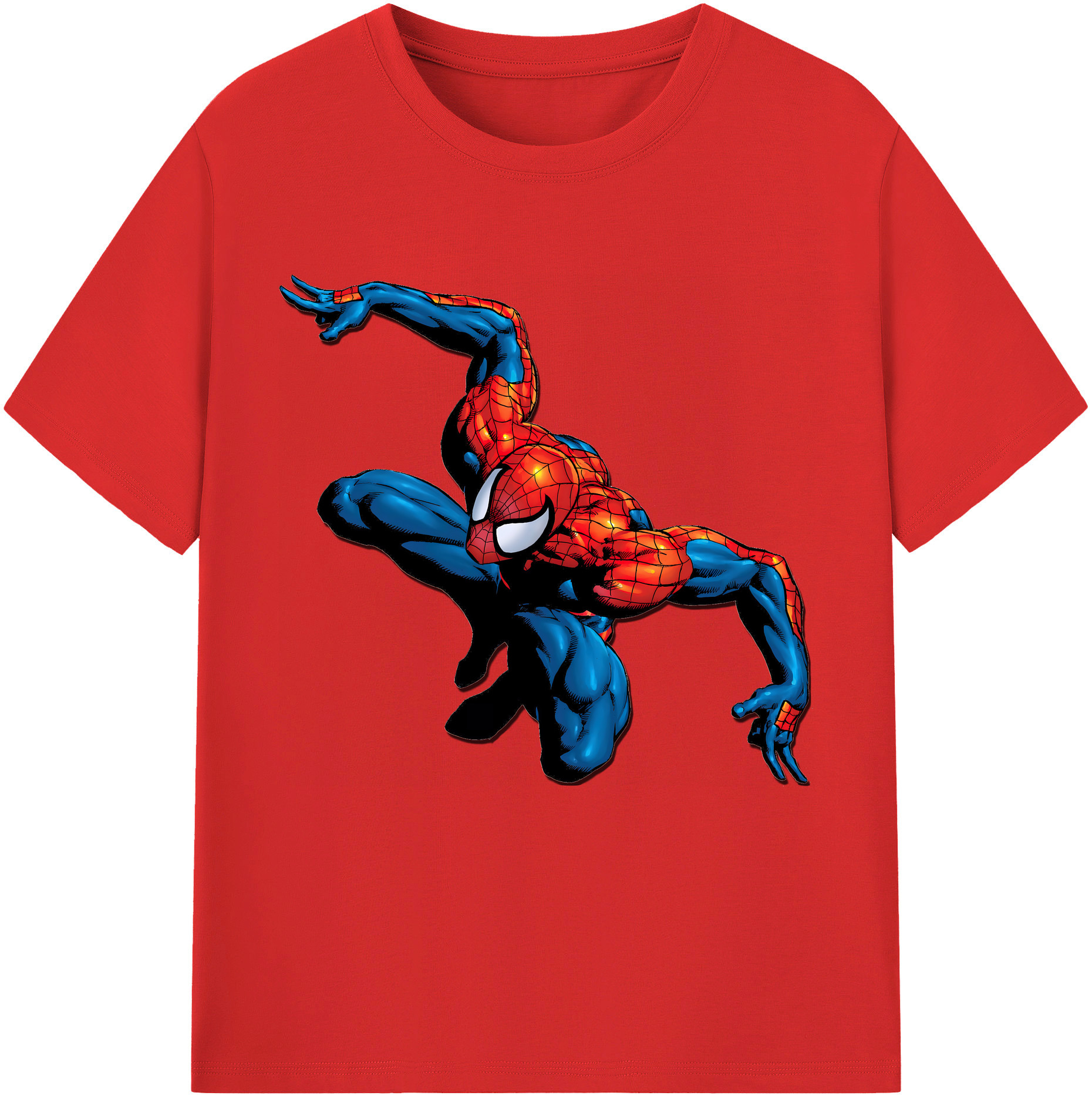 （画像用） Spider Man スパイダーマン 綿100％半袖Tシャツ（フロントプリント）