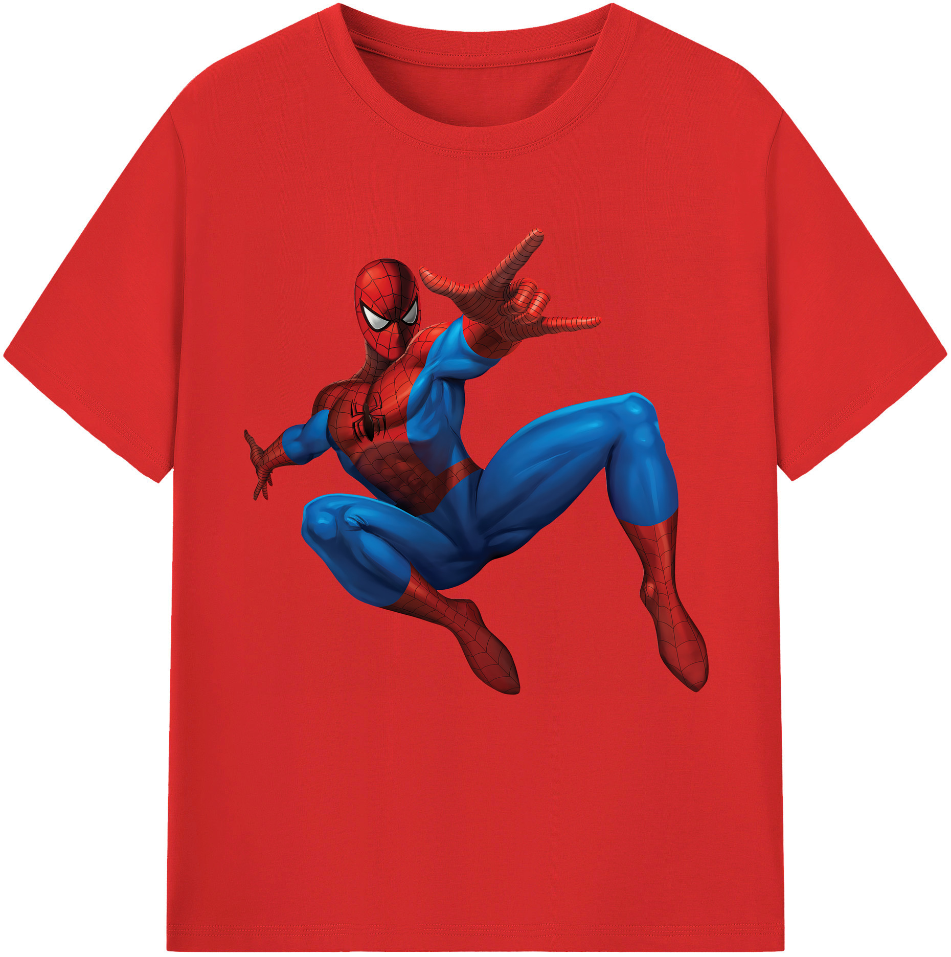 （画像用） Spider Man スパイダーマン 綿100％半袖Tシャツ（フロントプリント）