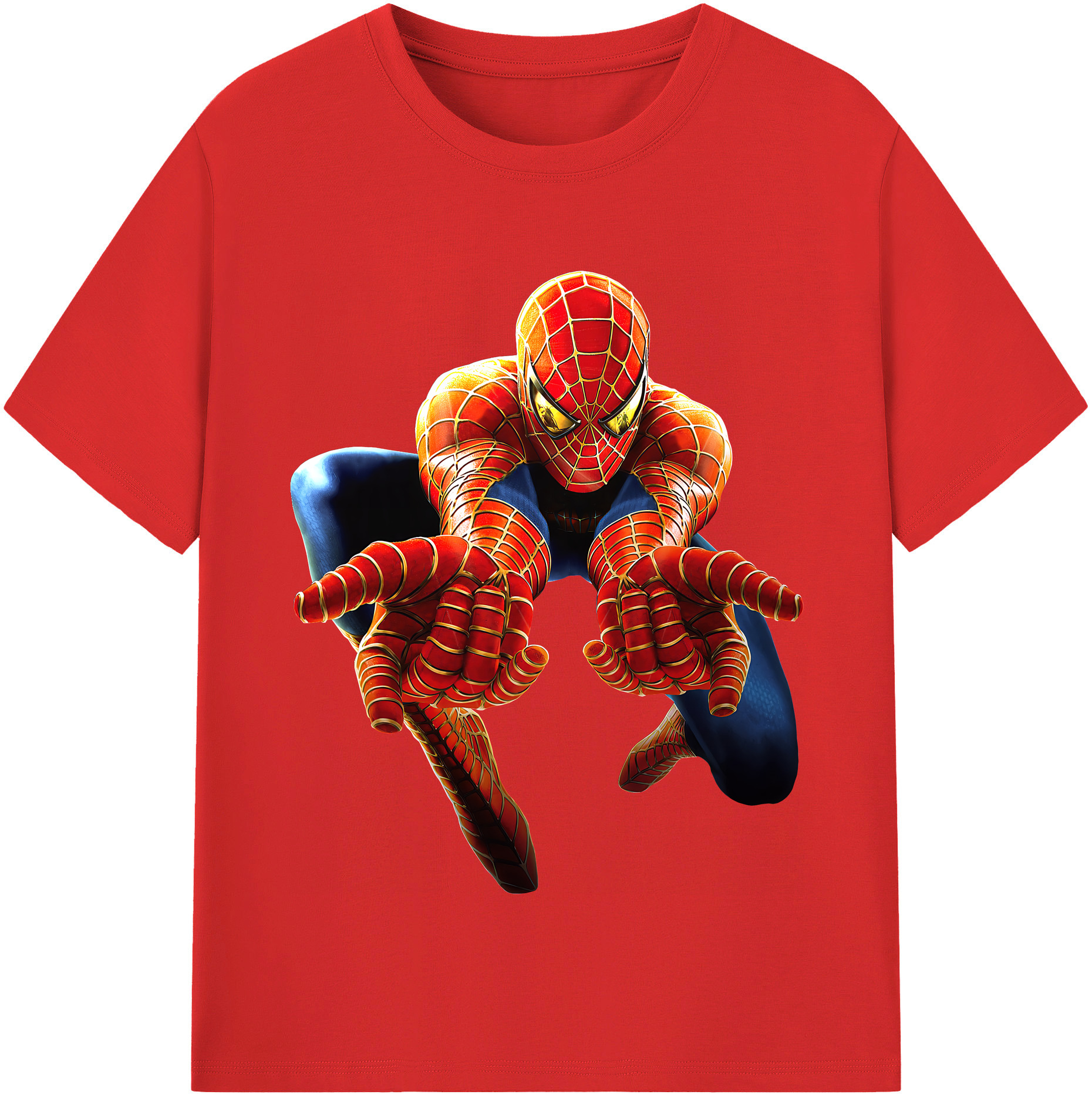 （画像用） Spider Man スパイダーマン 綿100％半袖Tシャツ（フロントプリント）