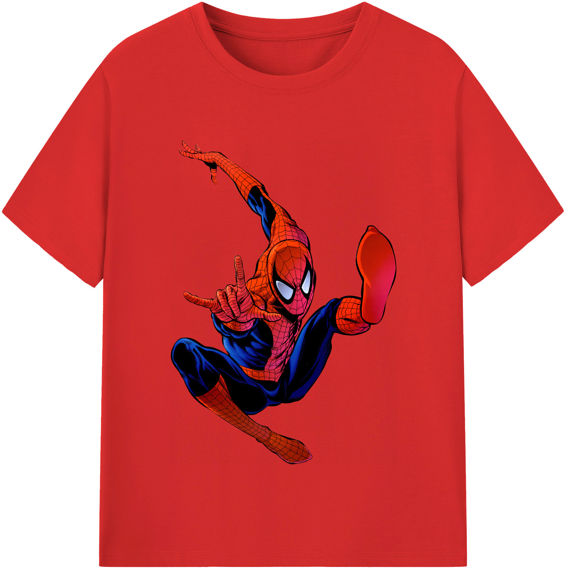 （画像用） Spider Man スパイダーマン 綿100％半袖Tシャツ（フロントプリント）