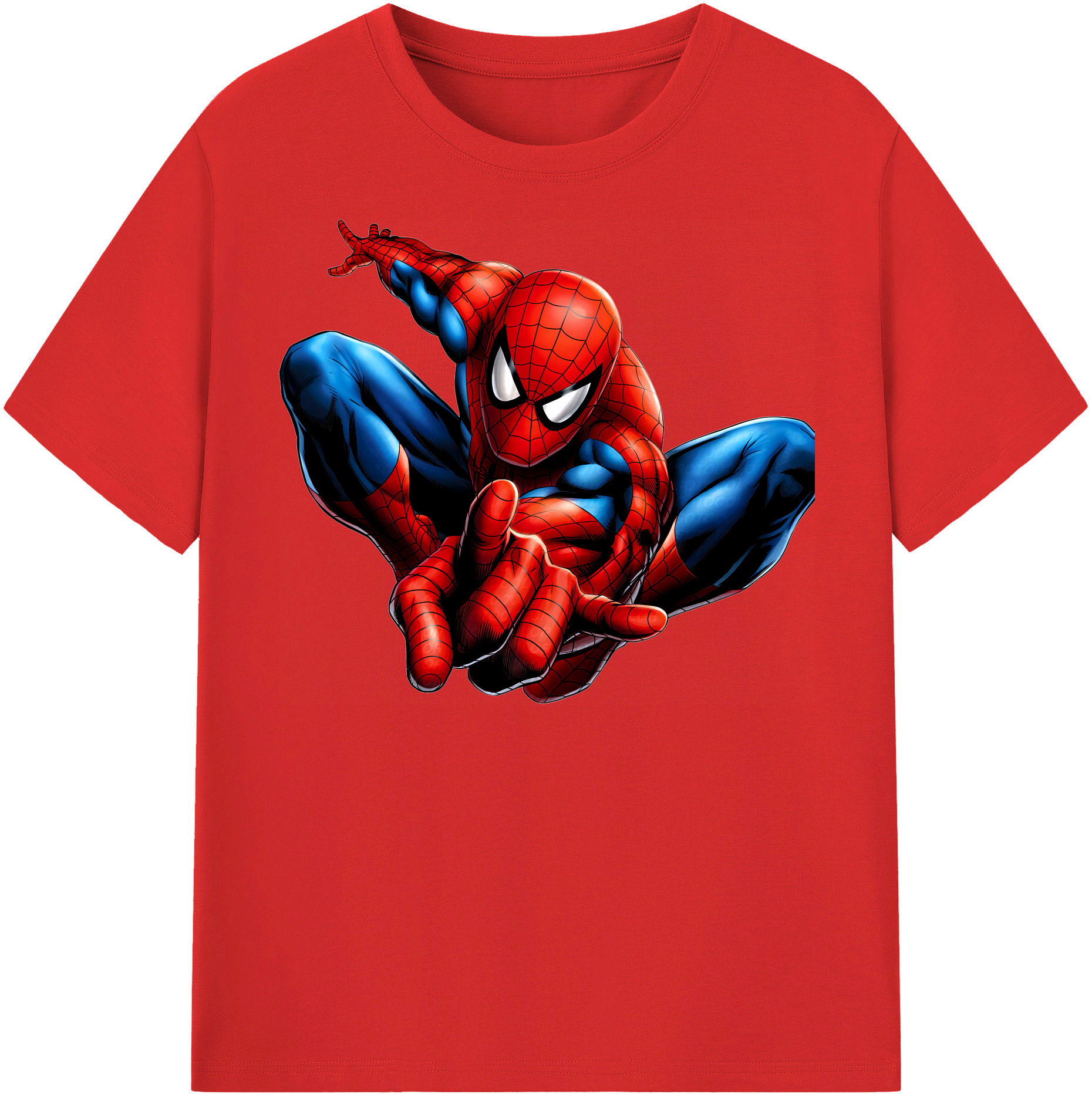 （画像用） Spider Man スパイダーマン 綿100％半袖Tシャツ（フロントプリント）