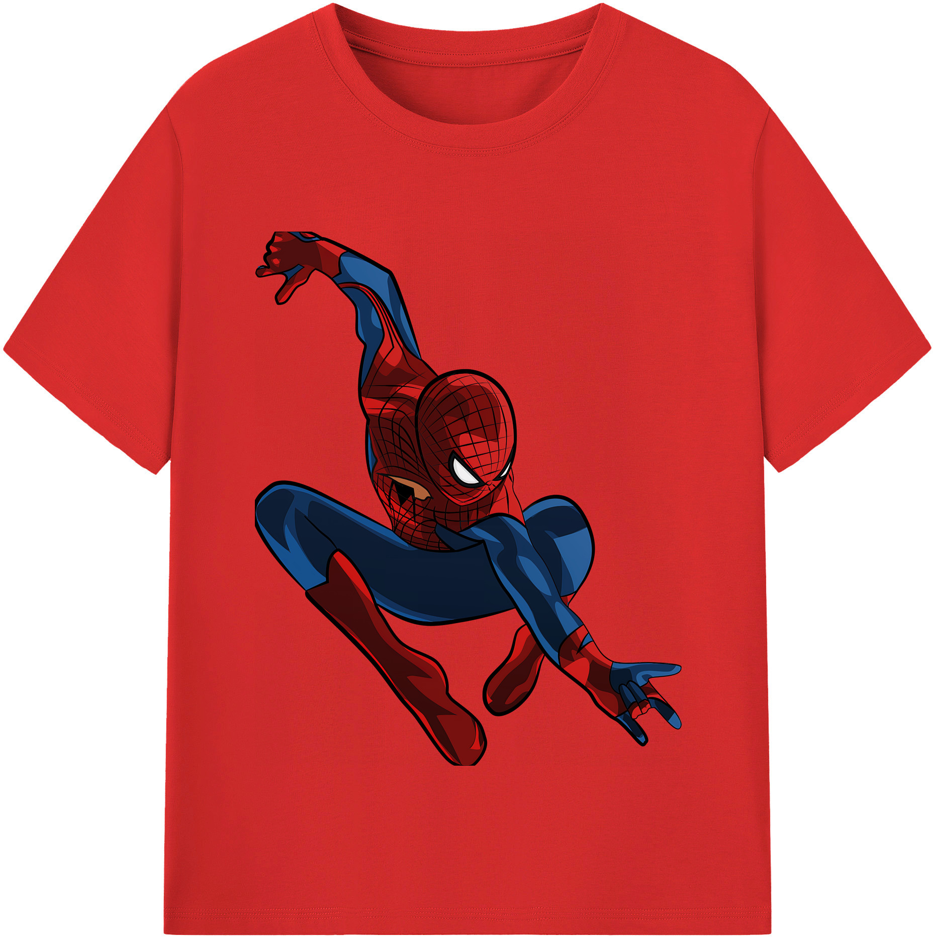 （画像用） Spider Man スパイダーマン 綿100％半袖Tシャツ（フロントプリント）