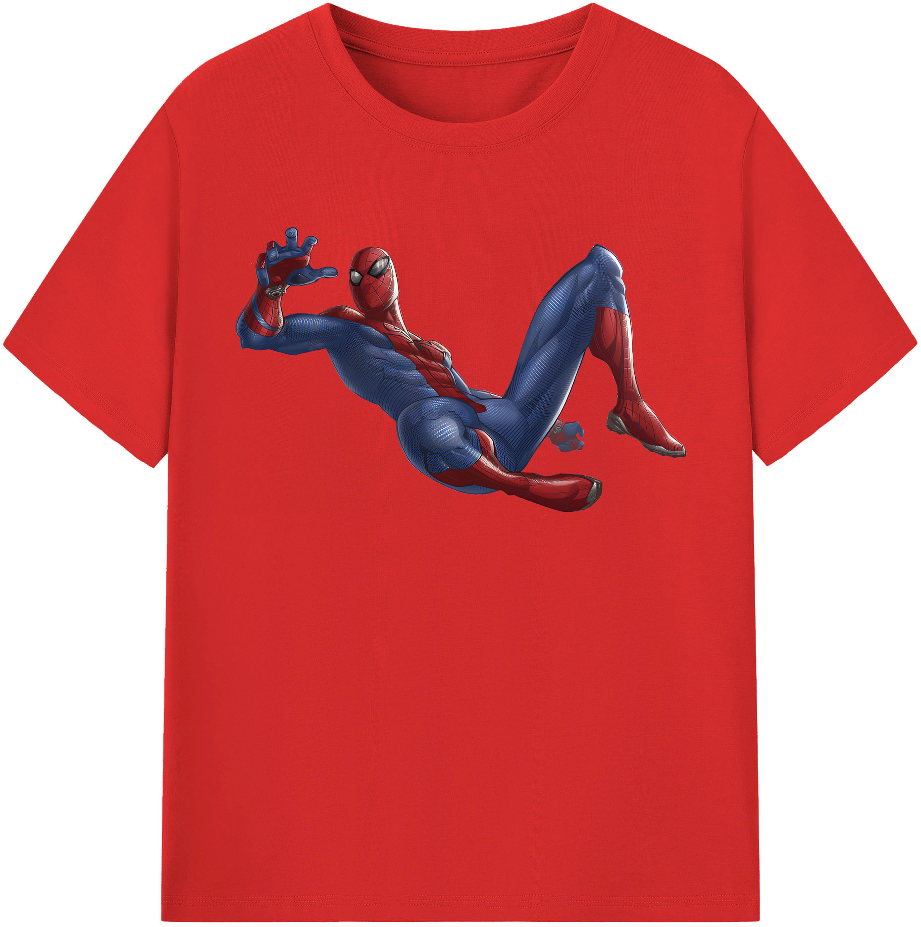 （画像用） Spider Man スパイダーマン 綿100％半袖Tシャツ（フロントプリント）