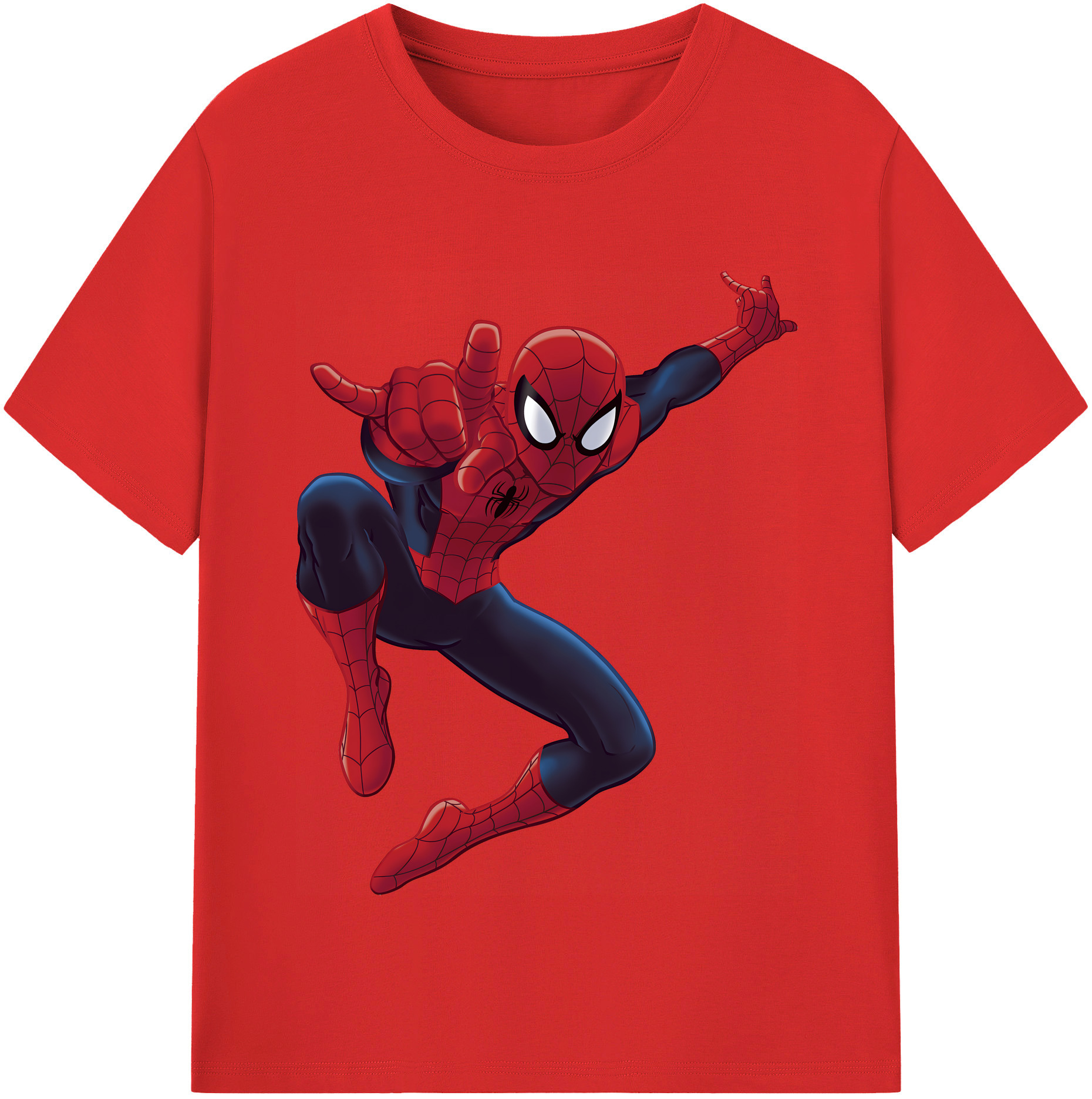 （画像用） Spider Man スパイダーマン 綿100％半袖Tシャツ（フロントプリント）