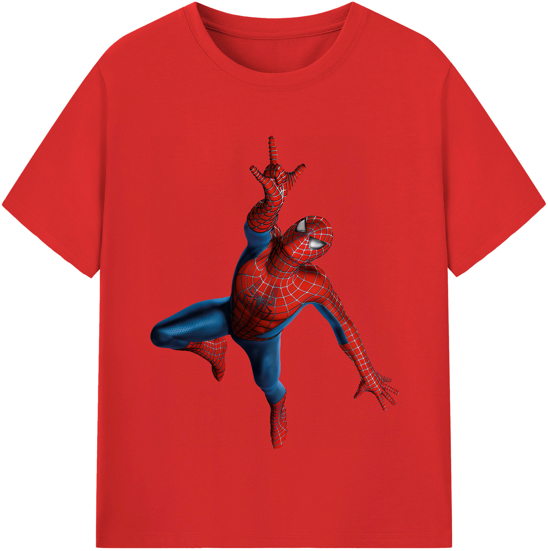 （画像用） Spider Man スパイダーマン 綿100％半袖Tシャツ（フロントプリント）