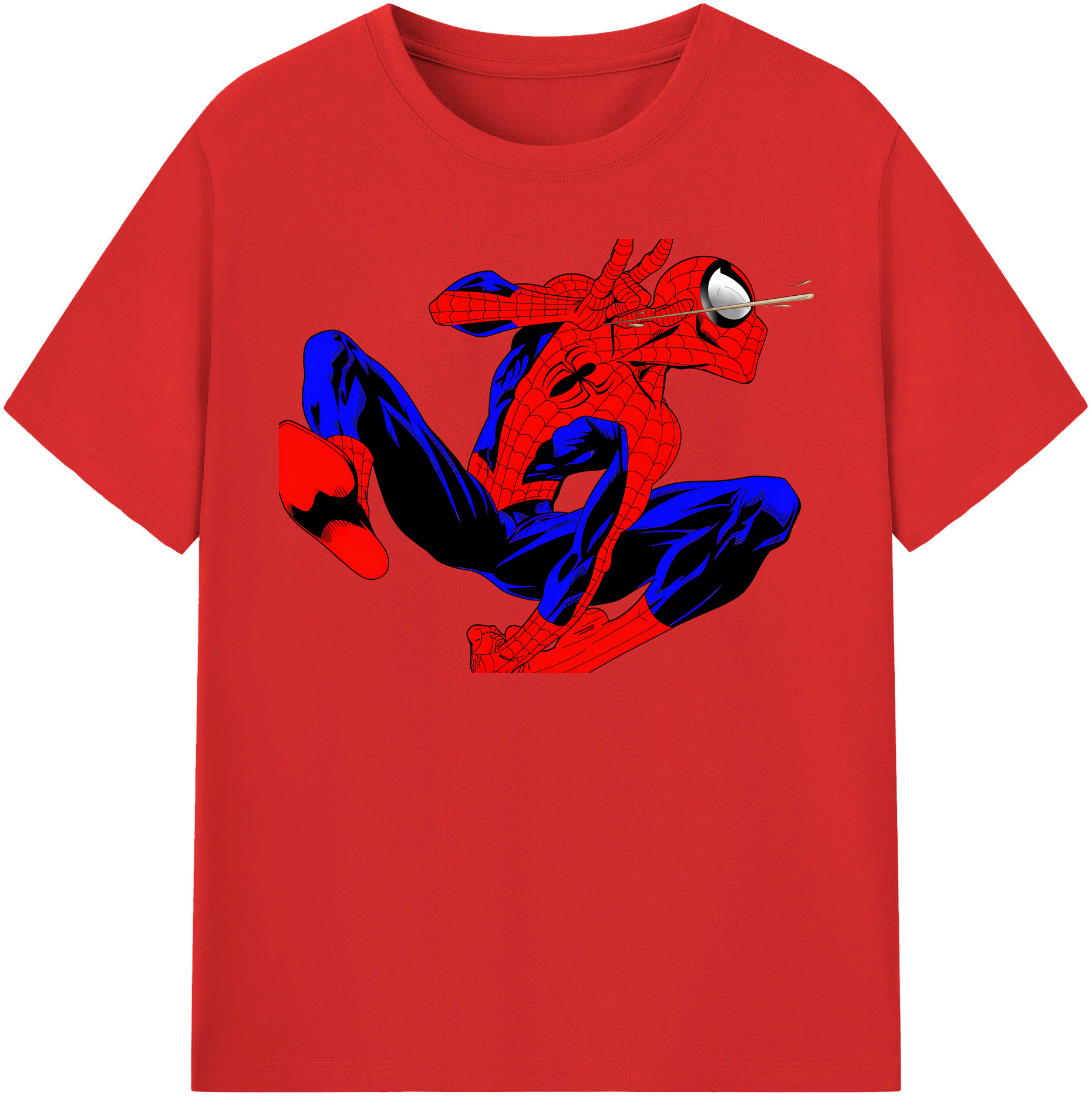 （画像用） Spider Man スパイダーマン 綿100％半袖Tシャツ（フロントプリント）