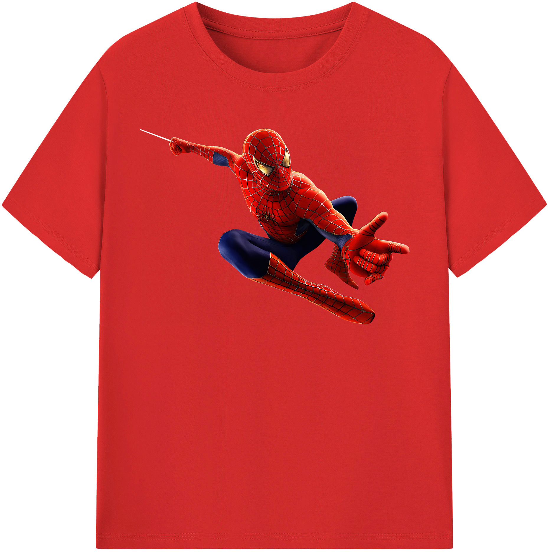 （画像用） Spider Man スパイダーマン 綿100％半袖Tシャツ（フロントプリント）