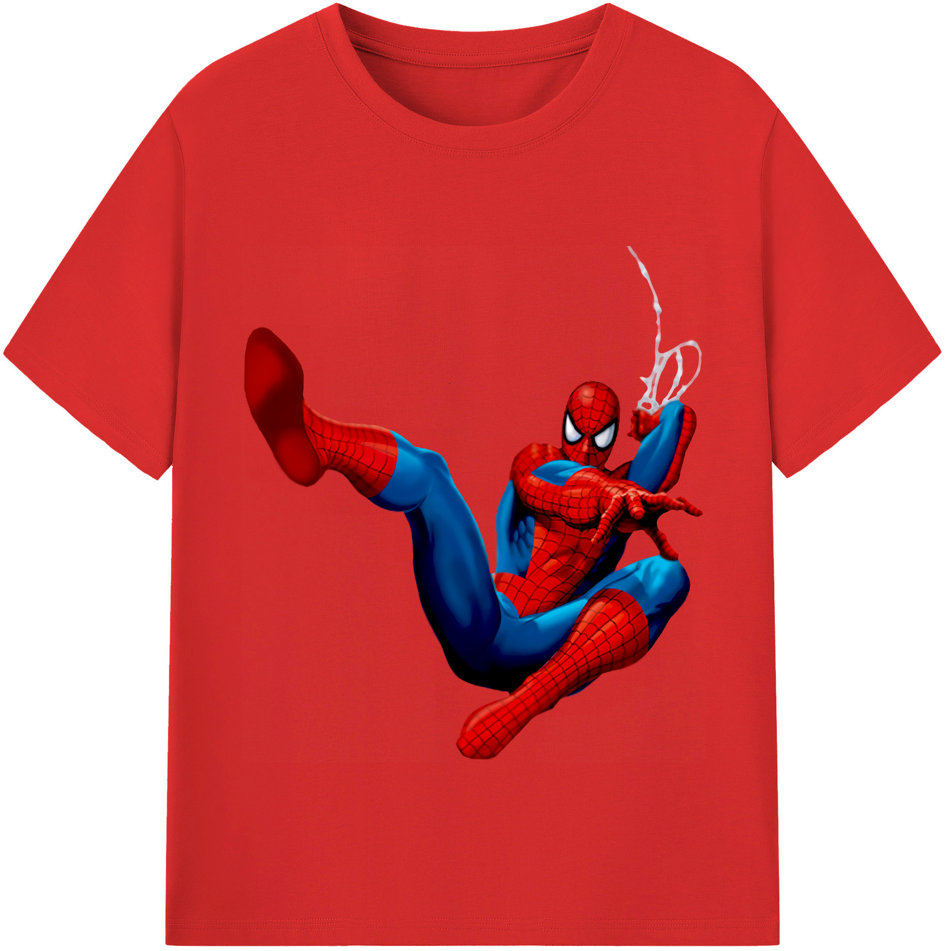 （画像用） Spider Man スパイダーマン 綿100％半袖Tシャツ（フロントプリント）