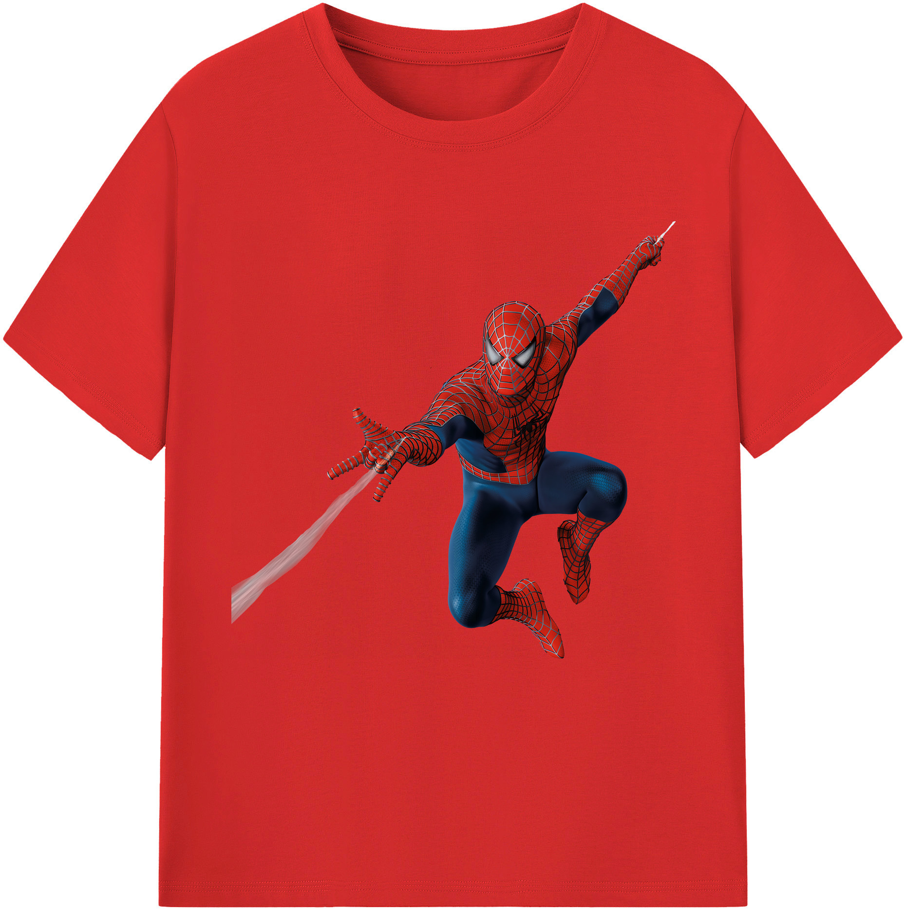 （画像用） Spider Man スパイダーマン 綿100％半袖Tシャツ（フロントプリント）