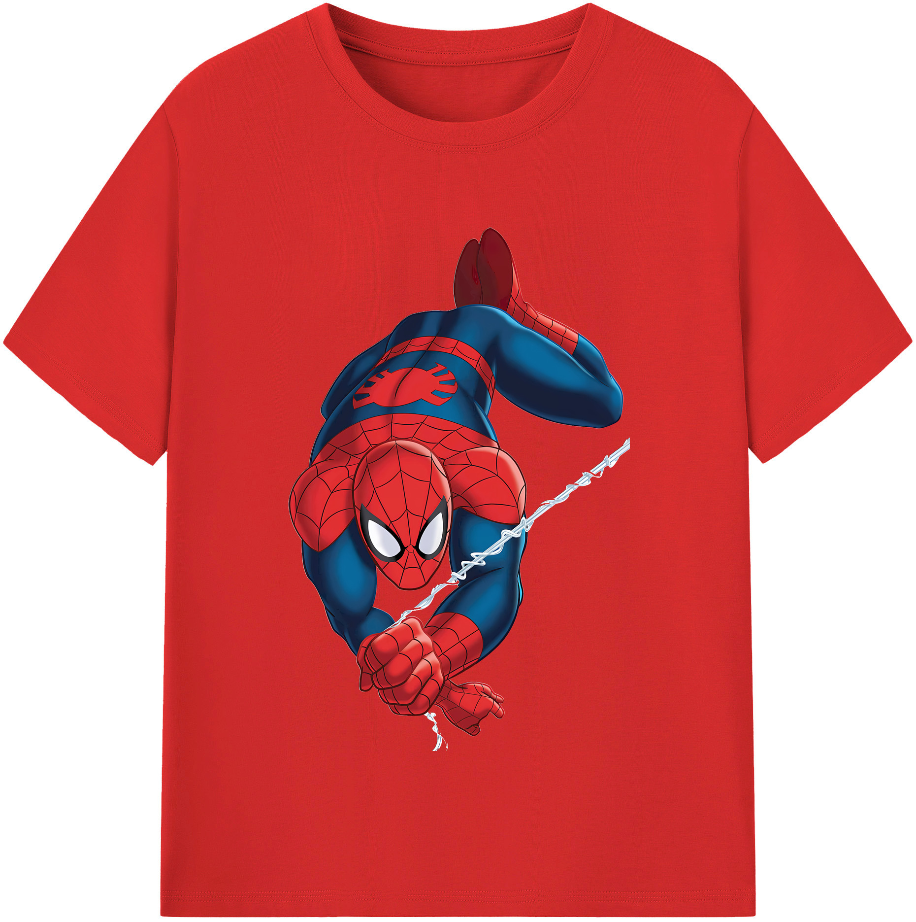 （画像用） Spider Man スパイダーマン 綿100％半袖Tシャツ（フロントプリント）