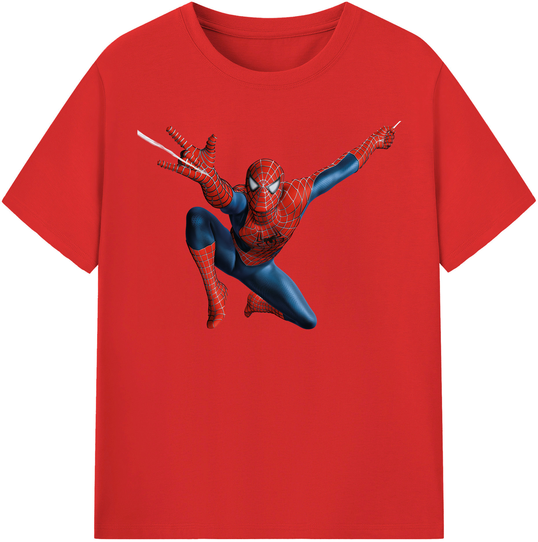（画像用） Spider Man スパイダーマン 綿100％半袖Tシャツ（フロントプリント）