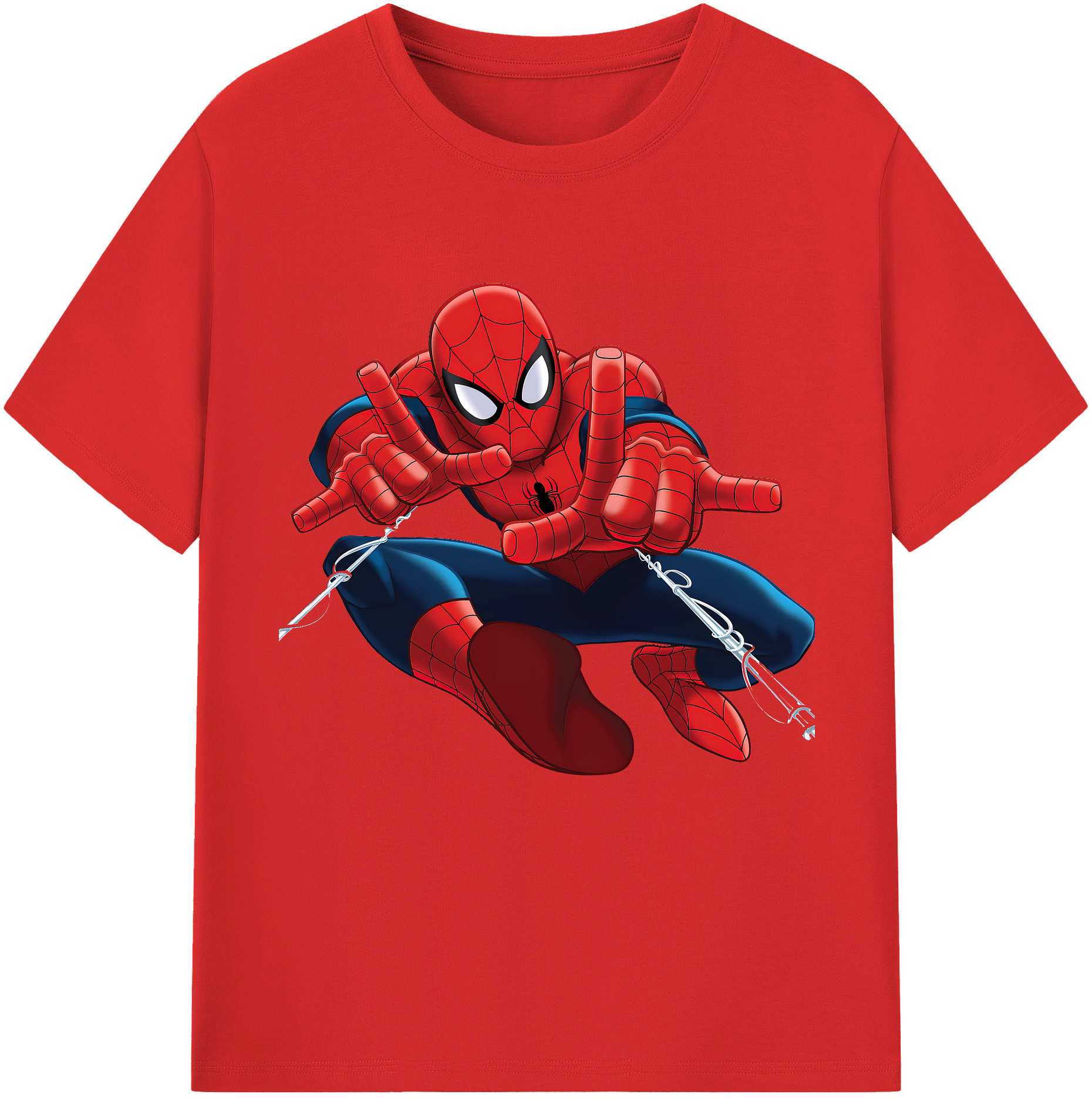 （画像用） Spider Man スパイダーマン 綿100％半袖Tシャツ（フロントプリント）