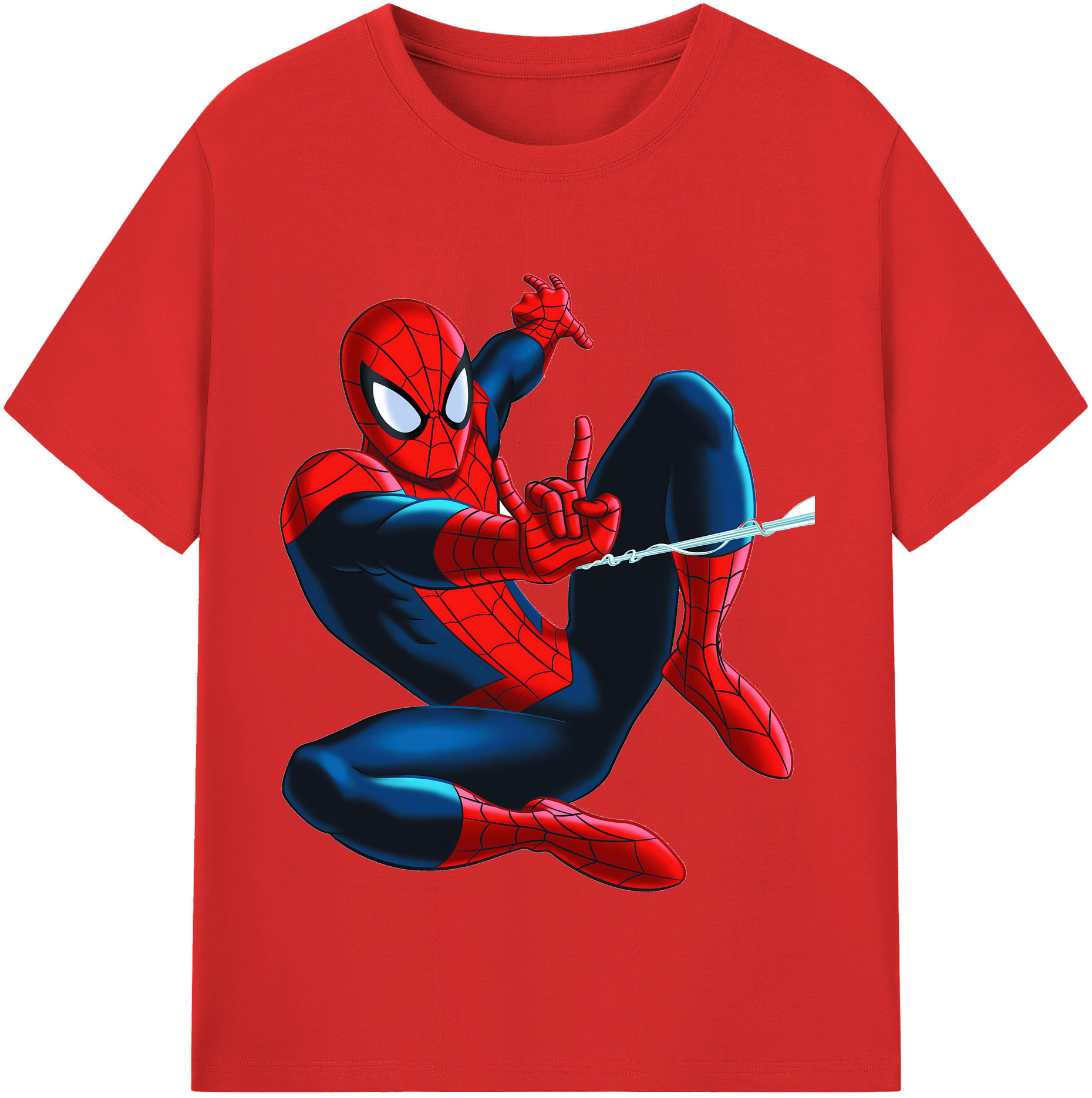（画像用） Spider Man スパイダーマン 綿100％半袖Tシャツ（フロントプリント）