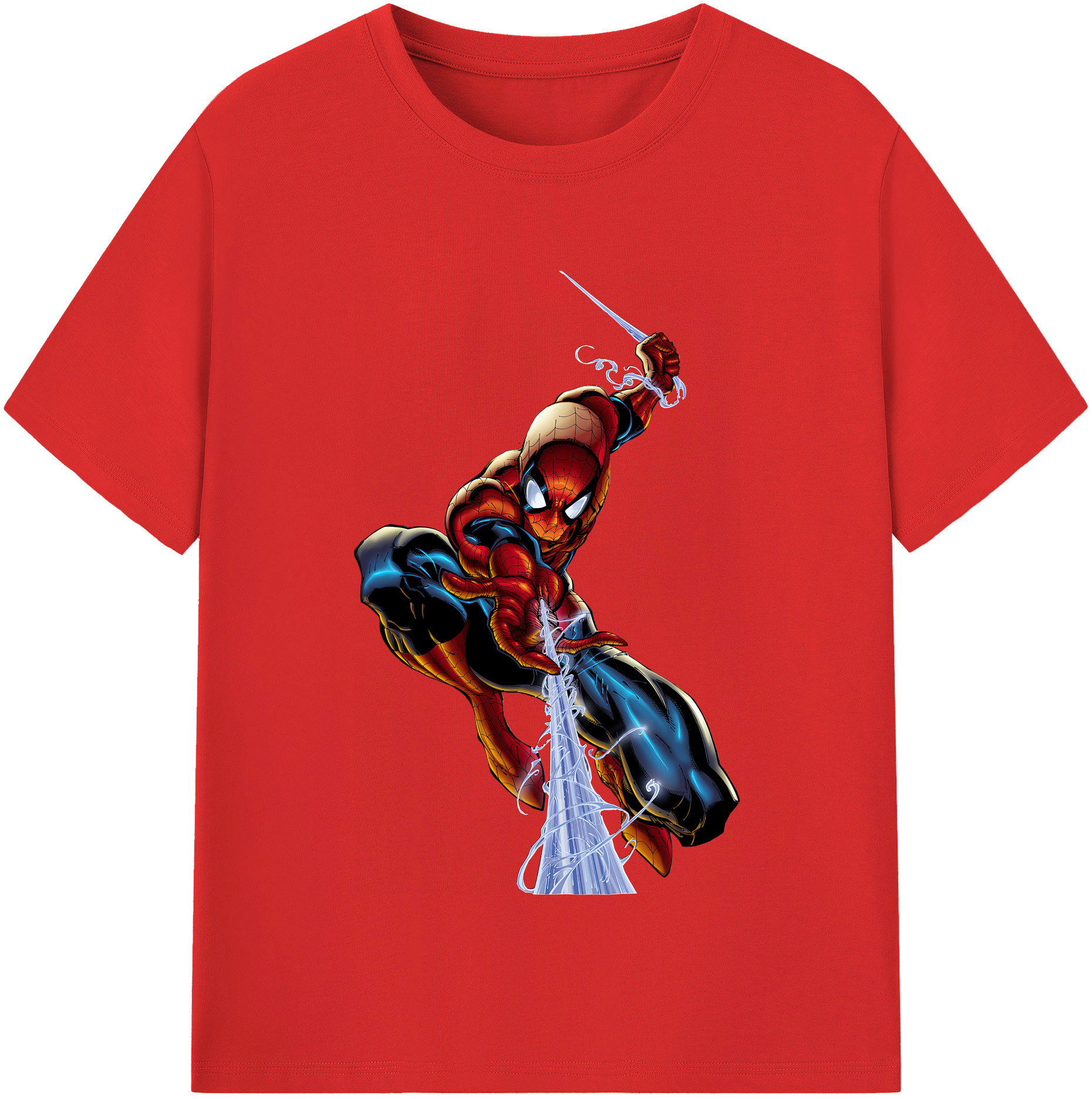 （画像用） Spider Man スパイダーマン 綿100％半袖Tシャツ（フロントプリント）