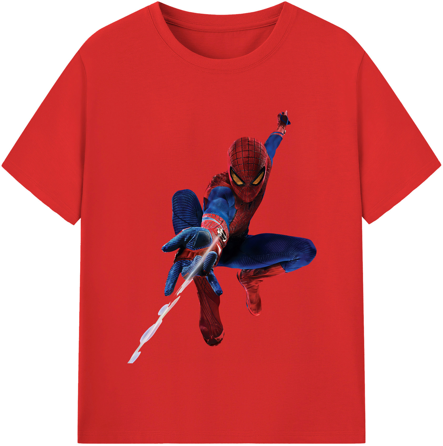 （画像用） Spider Man スパイダーマン 綿100％半袖Tシャツ（フロントプリント）