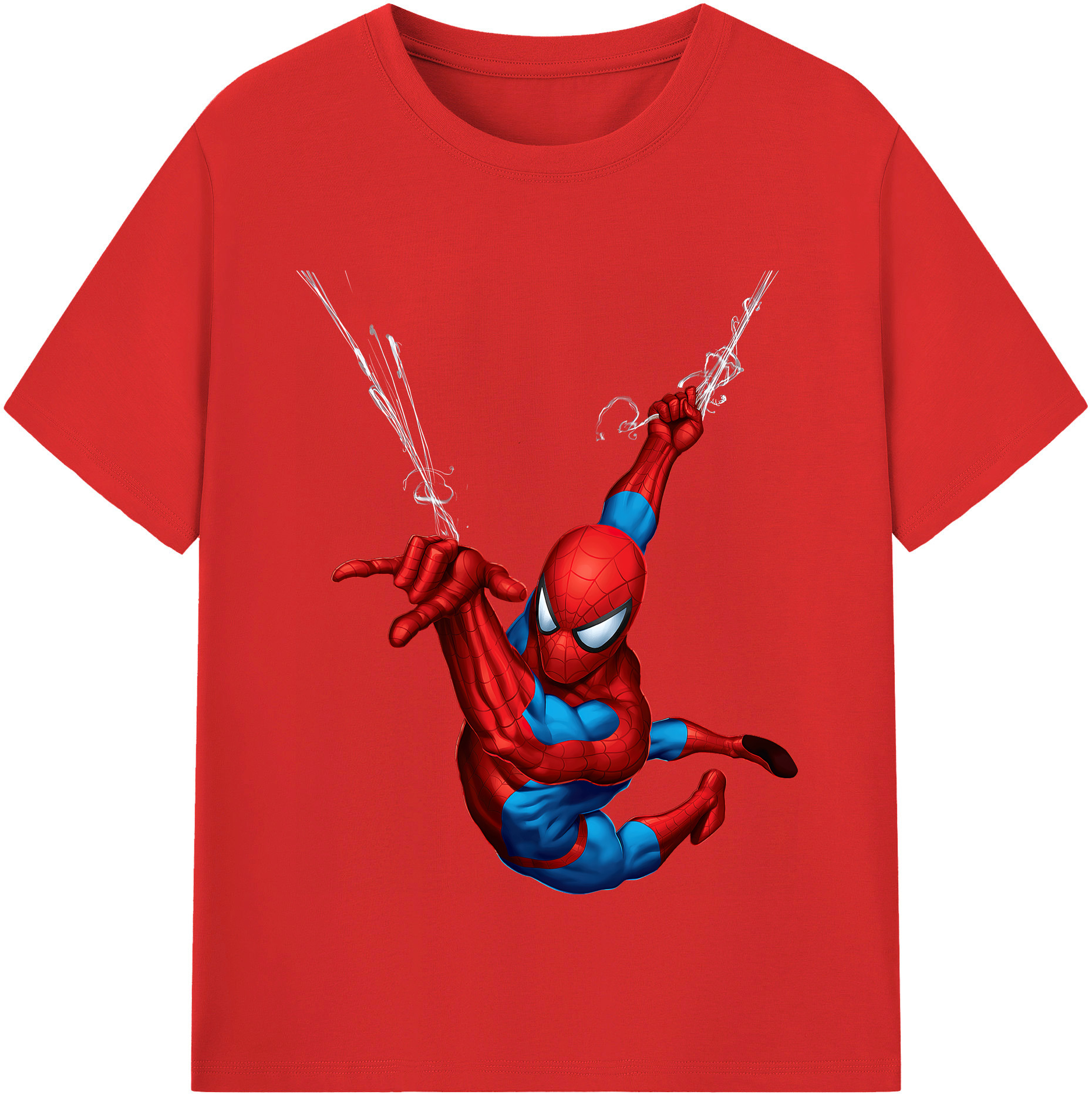 （画像用） Spider Man スパイダーマン 綿100％半袖Tシャツ（フロントプリント）