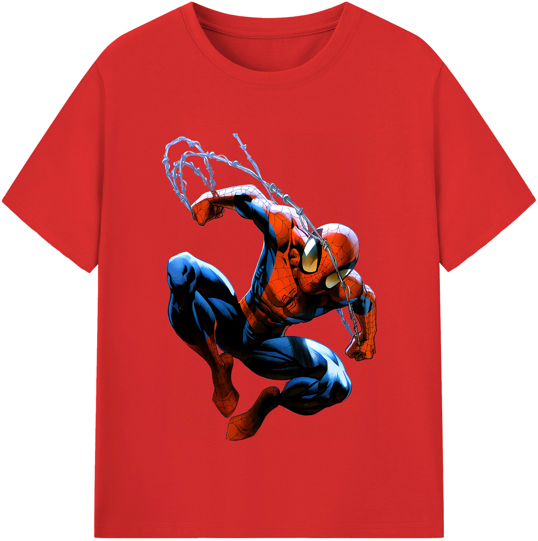 （画像用） Spider Man スパイダーマン 綿100％半袖Tシャツ（フロントプリント）