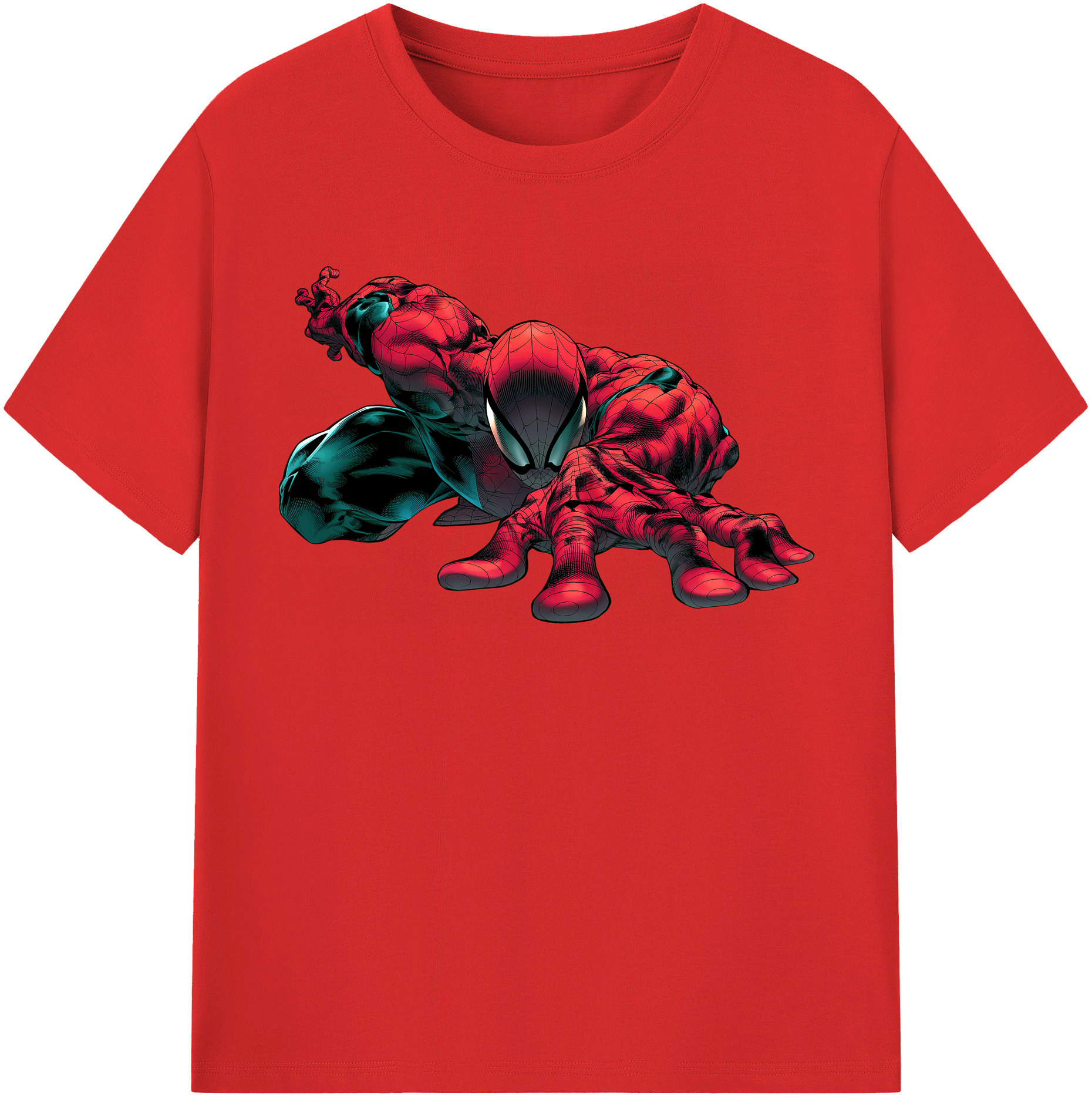 （画像用） Spider Man スパイダーマン 綿100％半袖Tシャツ（フロントプリント）
