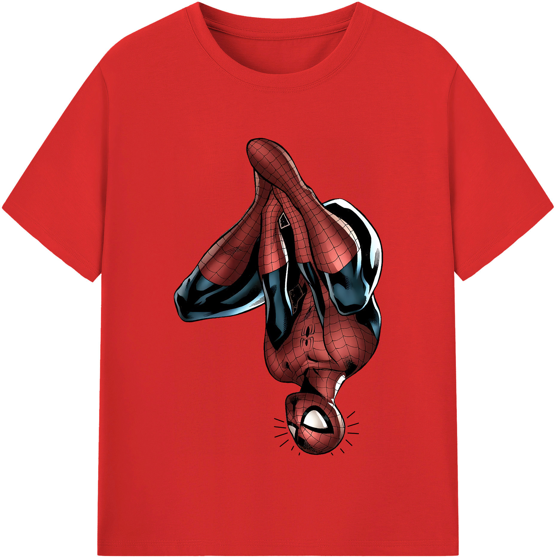 （画像用） Spider Man スパイダーマン 綿100％半袖Tシャツ（フロントプリント）