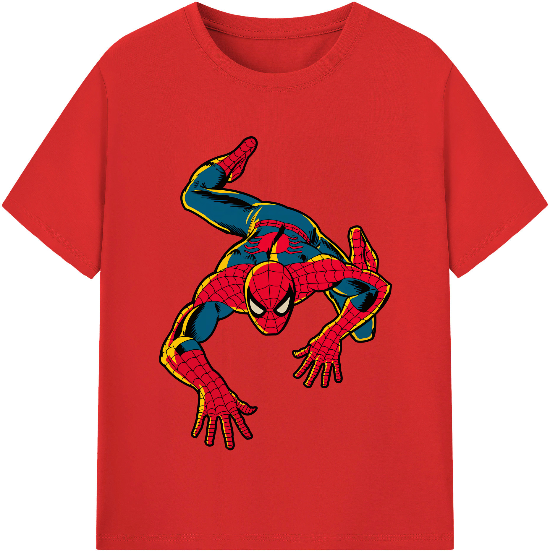 （画像用） Spider Man スパイダーマン 綿100％半袖Tシャツ（フロントプリント）