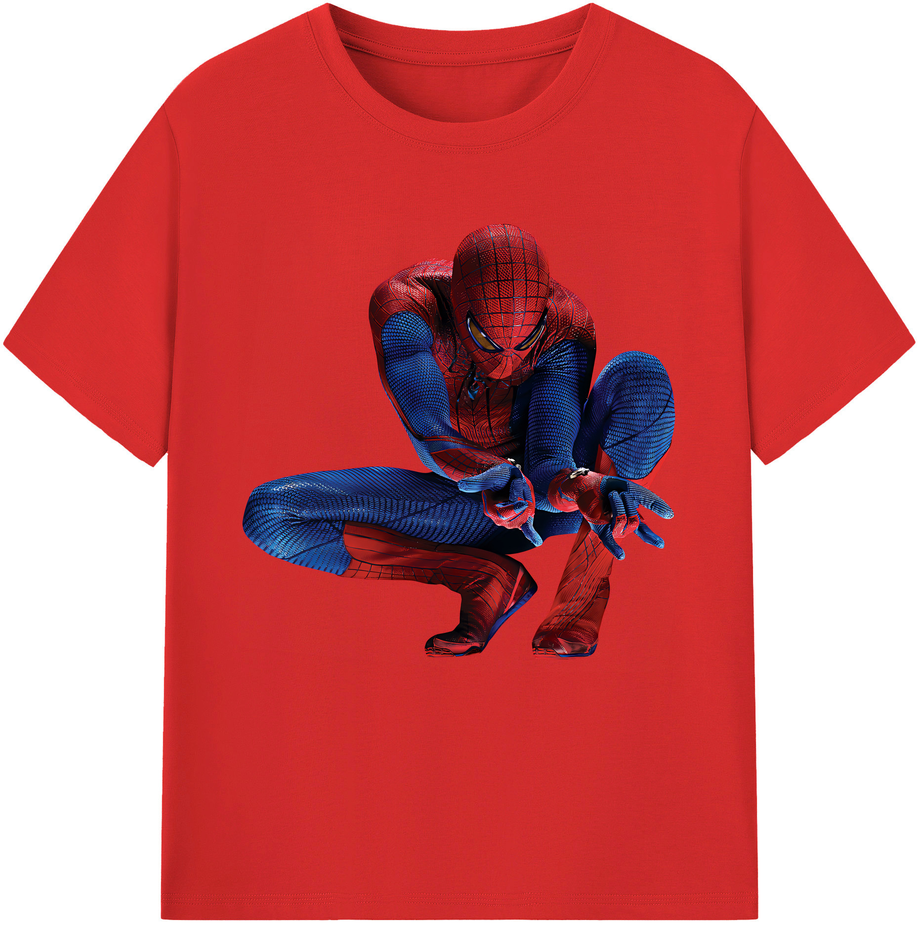 （画像用） Spider Man スパイダーマン 綿100％半袖Tシャツ（フロントプリント）