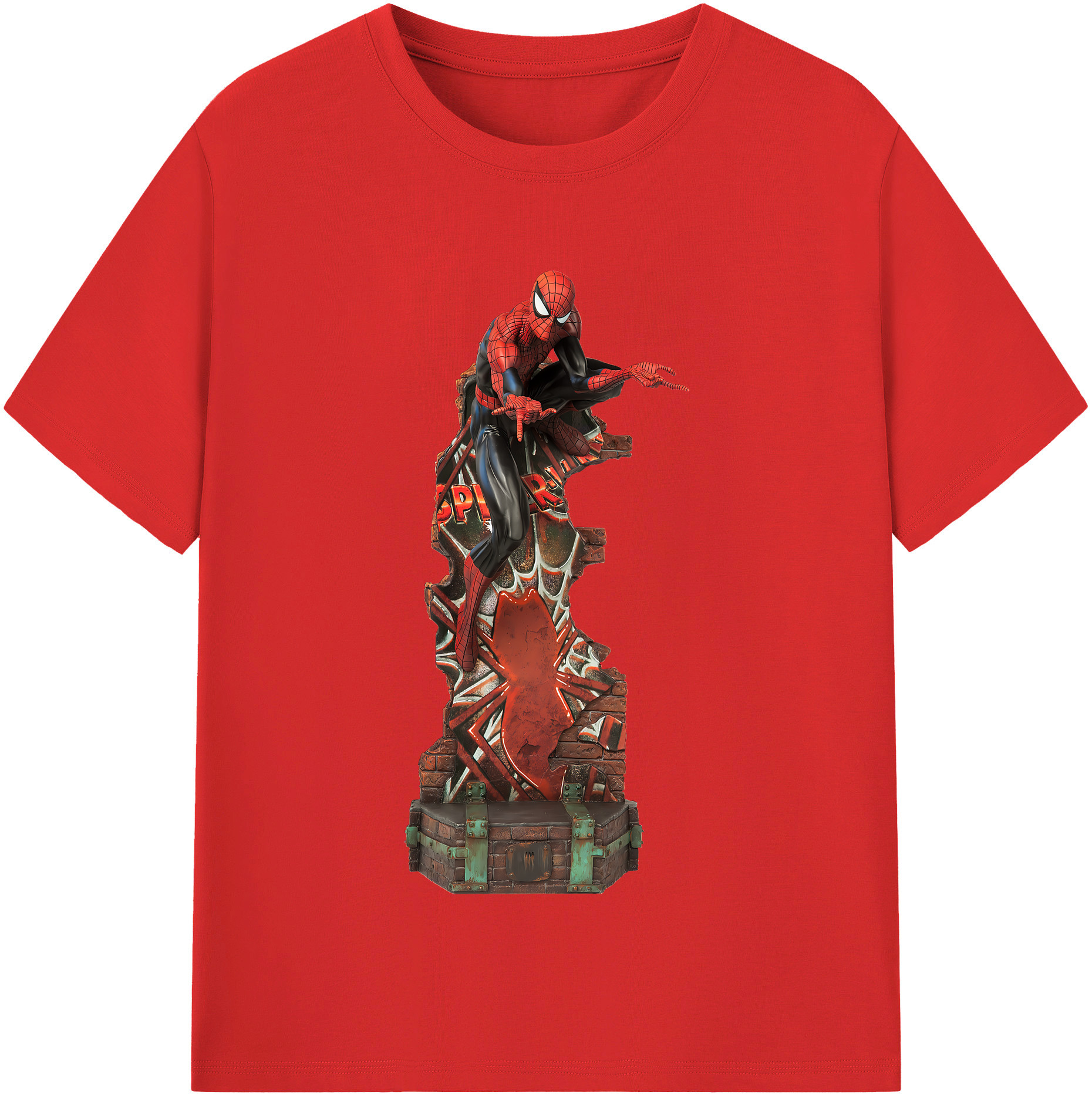 （画像用） Spider Man スパイダーマン 綿100％半袖Tシャツ（フロントプリント）