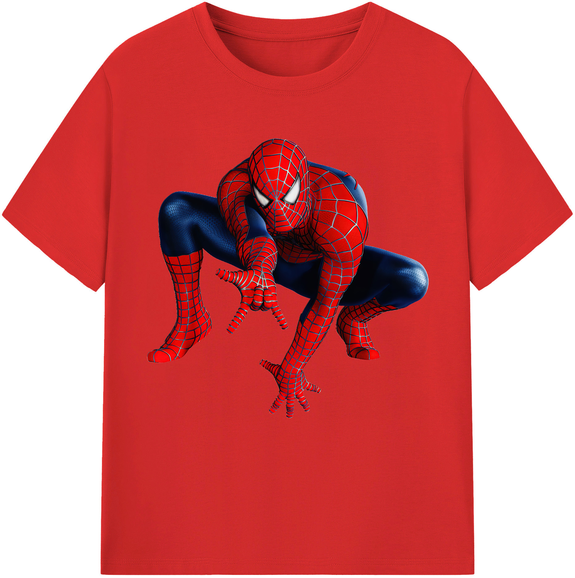 （画像用） Spider Man スパイダーマン 綿100％半袖Tシャツ（フロントプリント）