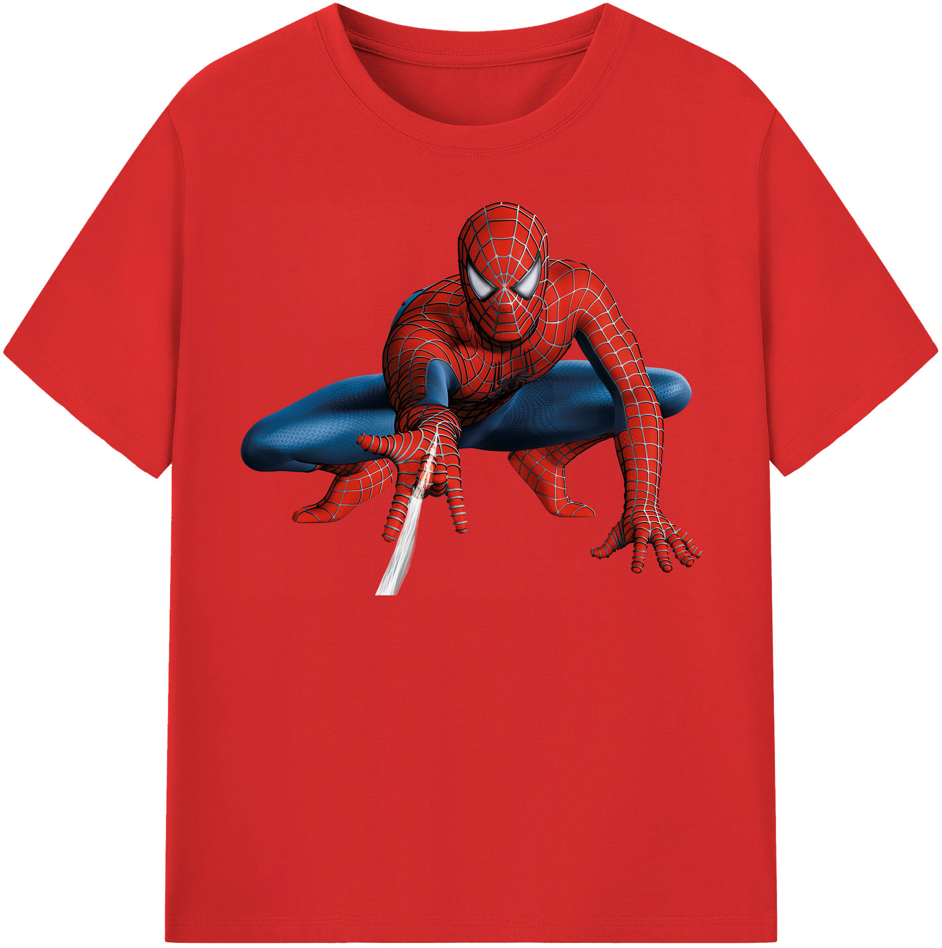 （画像用） Spider Man スパイダーマン 綿100％半袖Tシャツ（フロントプリント）