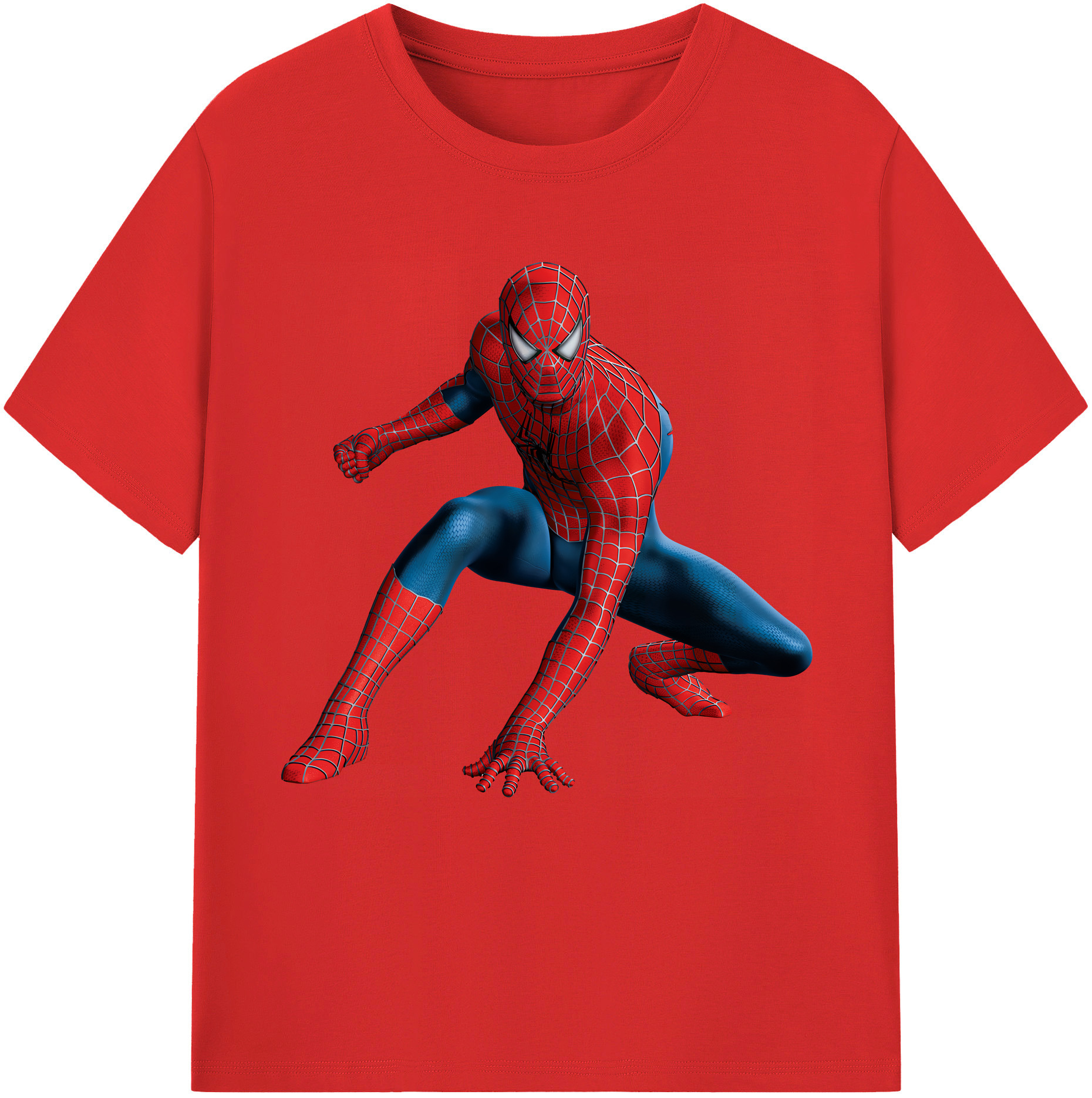 （画像用） Spider Man スパイダーマン 綿100％半袖Tシャツ（フロントプリント）