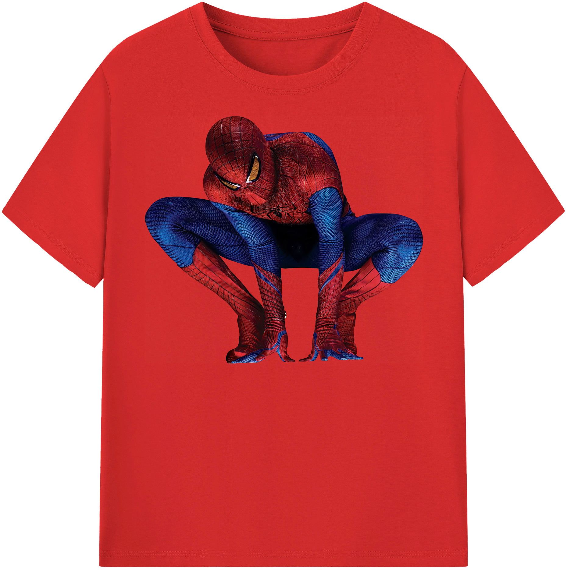 （画像用） Spider Man スパイダーマン 綿100％半袖Tシャツ（フロントプリント）