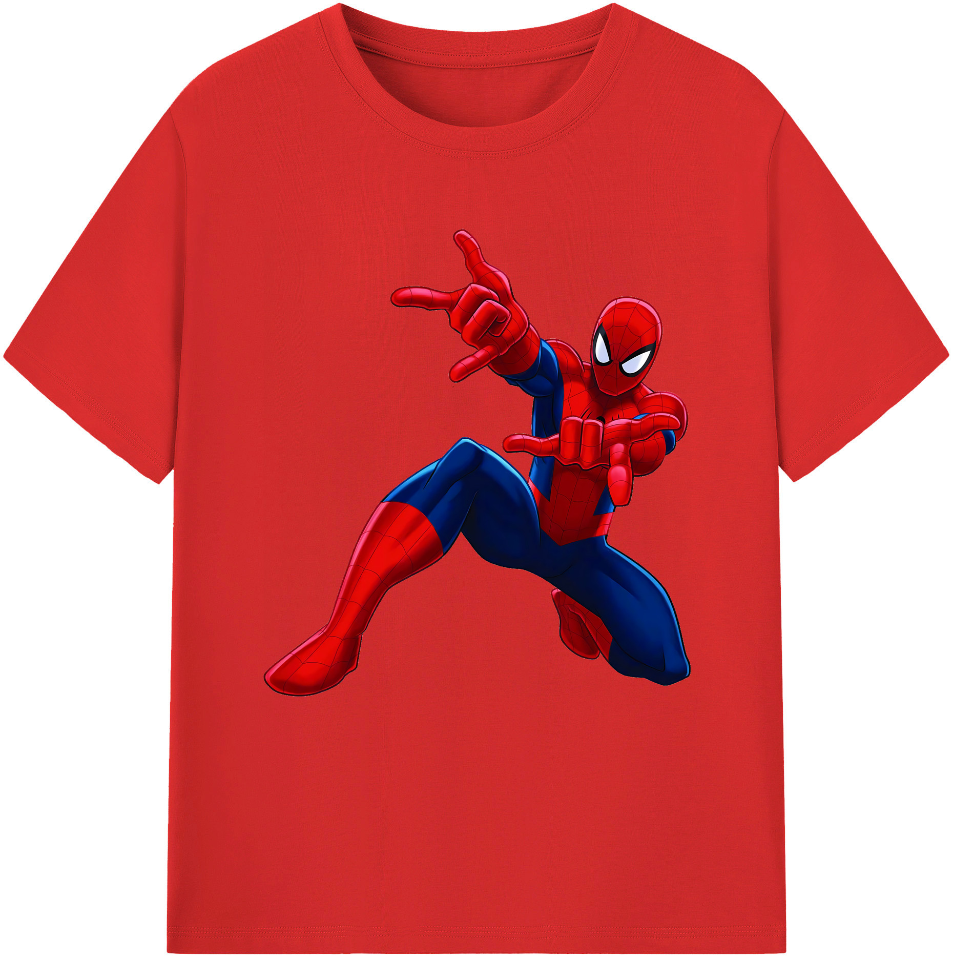 Spider Man スパイダーマン 綿100％半袖Tシャツ（フロントプリント）