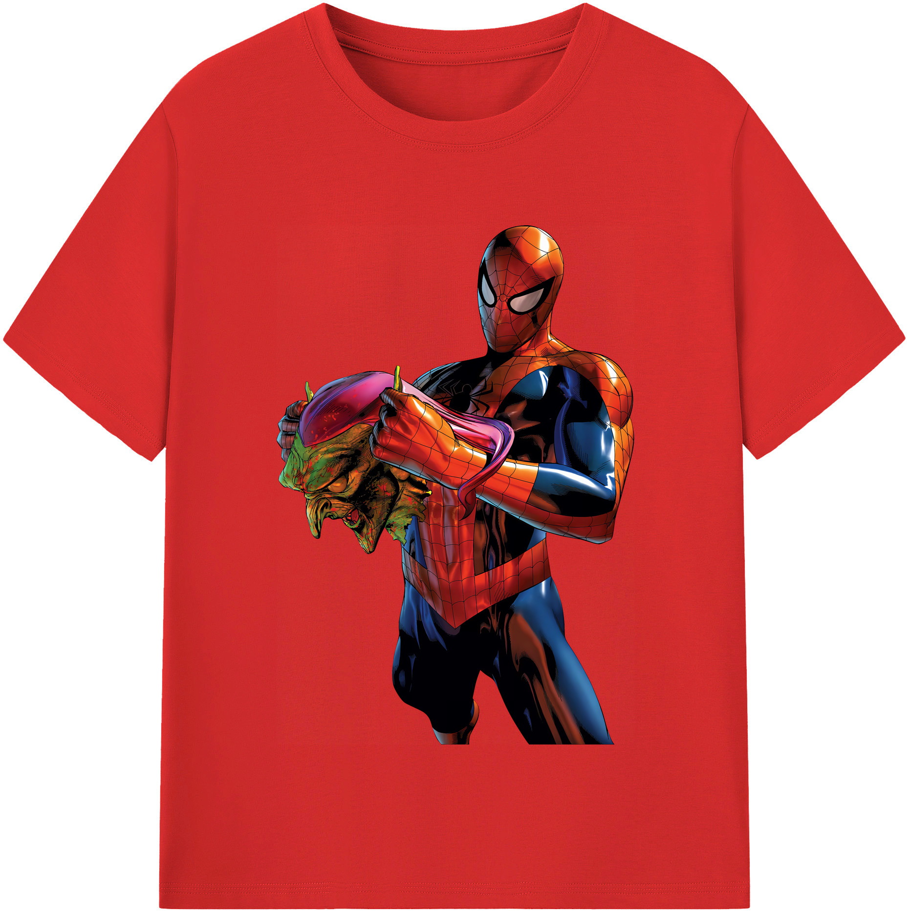 （画像用） Spider Man スパイダーマン 綿100％半袖Tシャツ（フロントプリント）